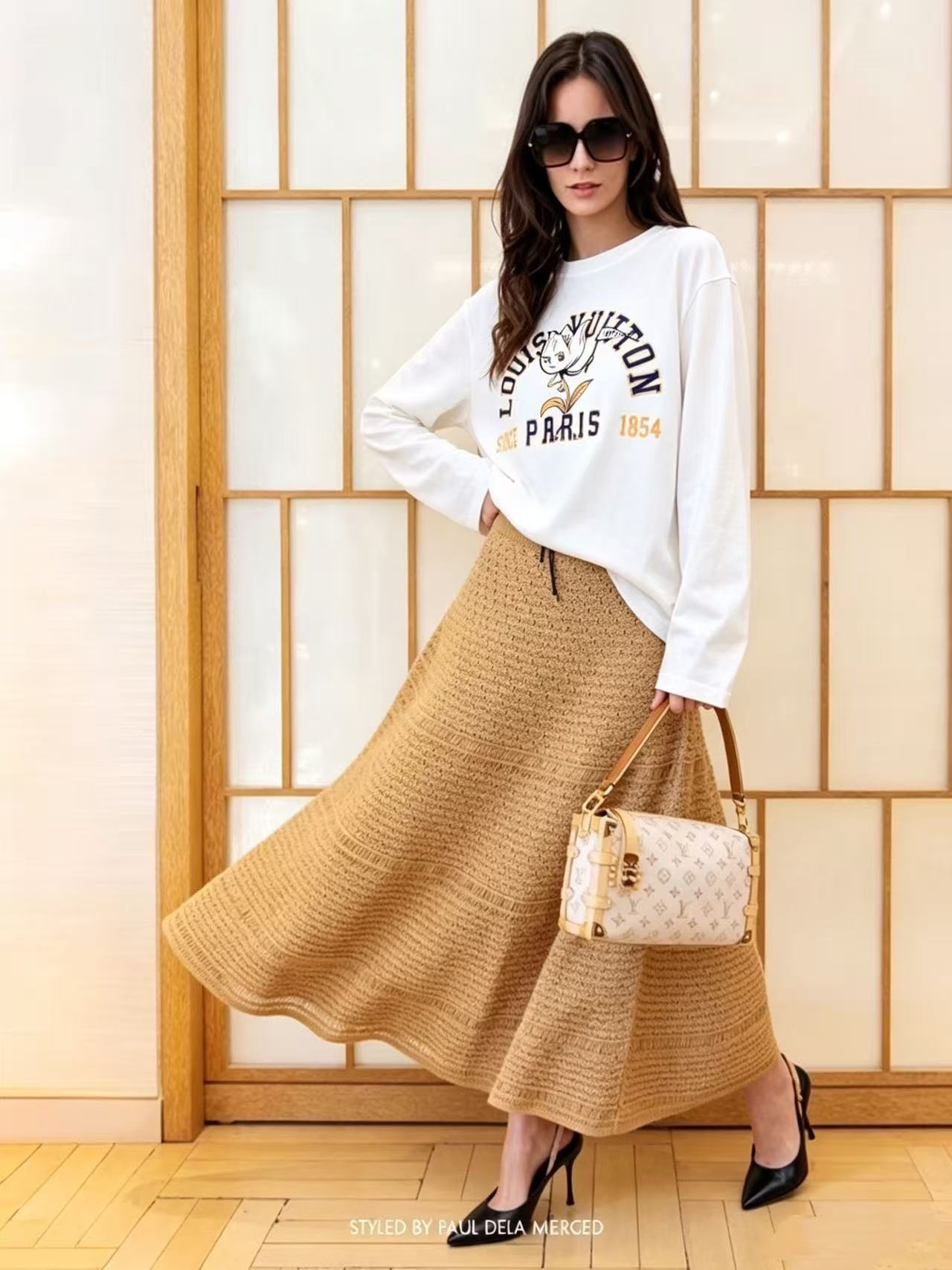LV カートゥーンレター 長袖Tシャツ【50％割引+送料無料】