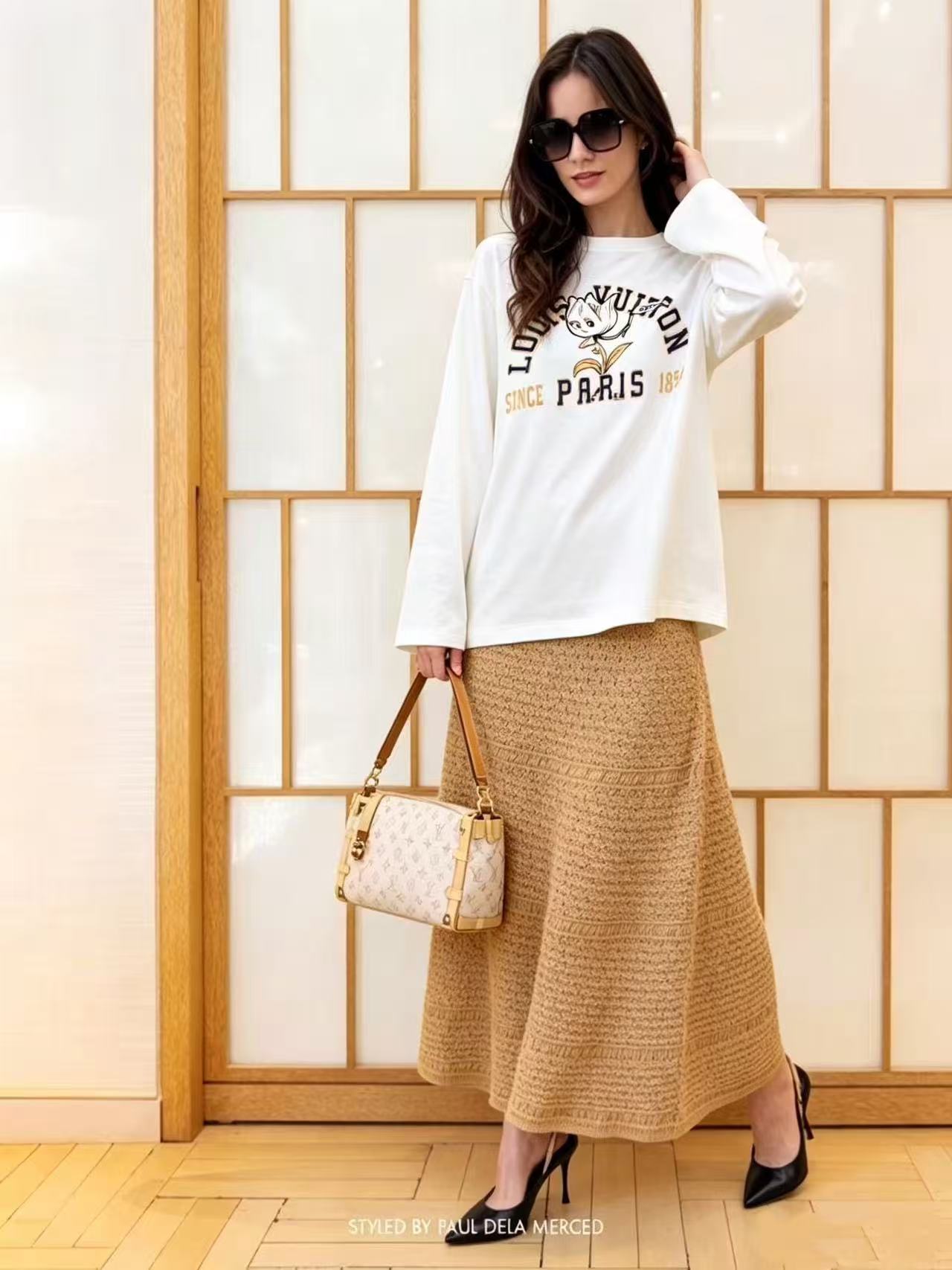 LV カートゥーンレター 長袖Tシャツ【50％割引+送料無料】