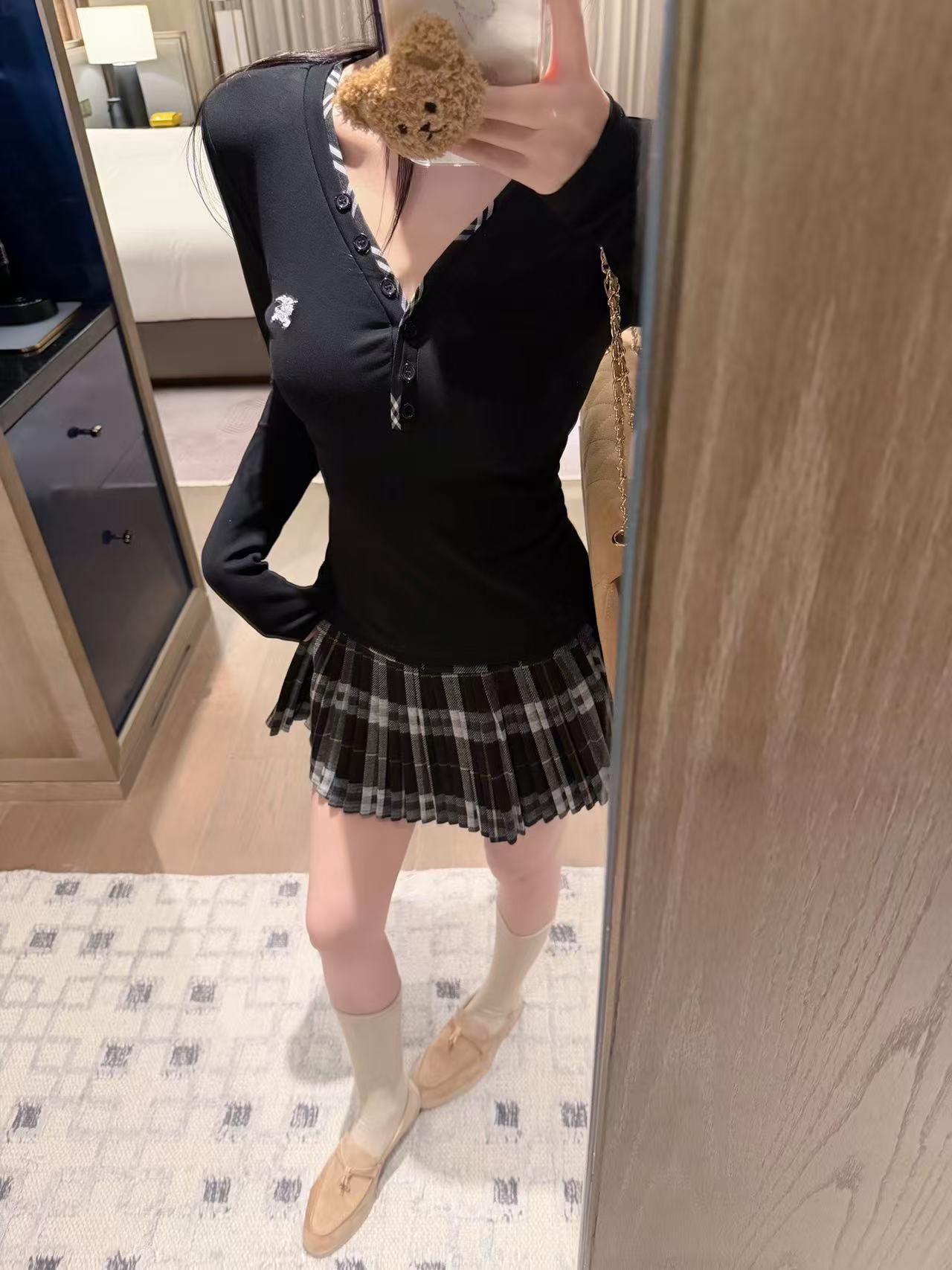 BUR8ERRY シンプルTシャツ＋スカート ツーピースセット【50％割引+送料無料】