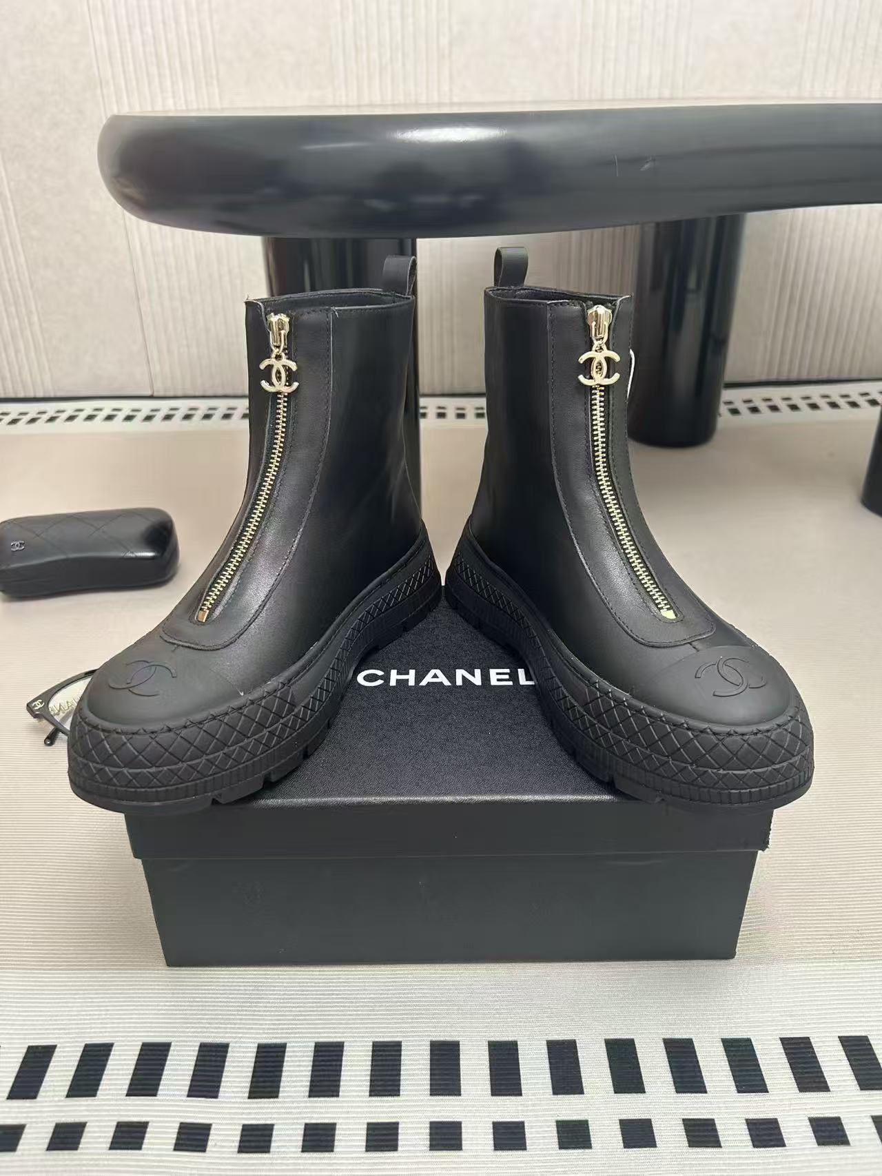 CHANE1 高品質ジッパー付きレザーアンクルブーツ【50％割引+送料無料】【50％割引+送料無料】