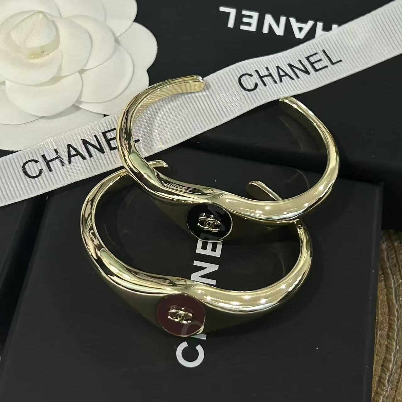 CHANE1 シンプルダブルCオープンブレスレット【50％割引+送料無料】