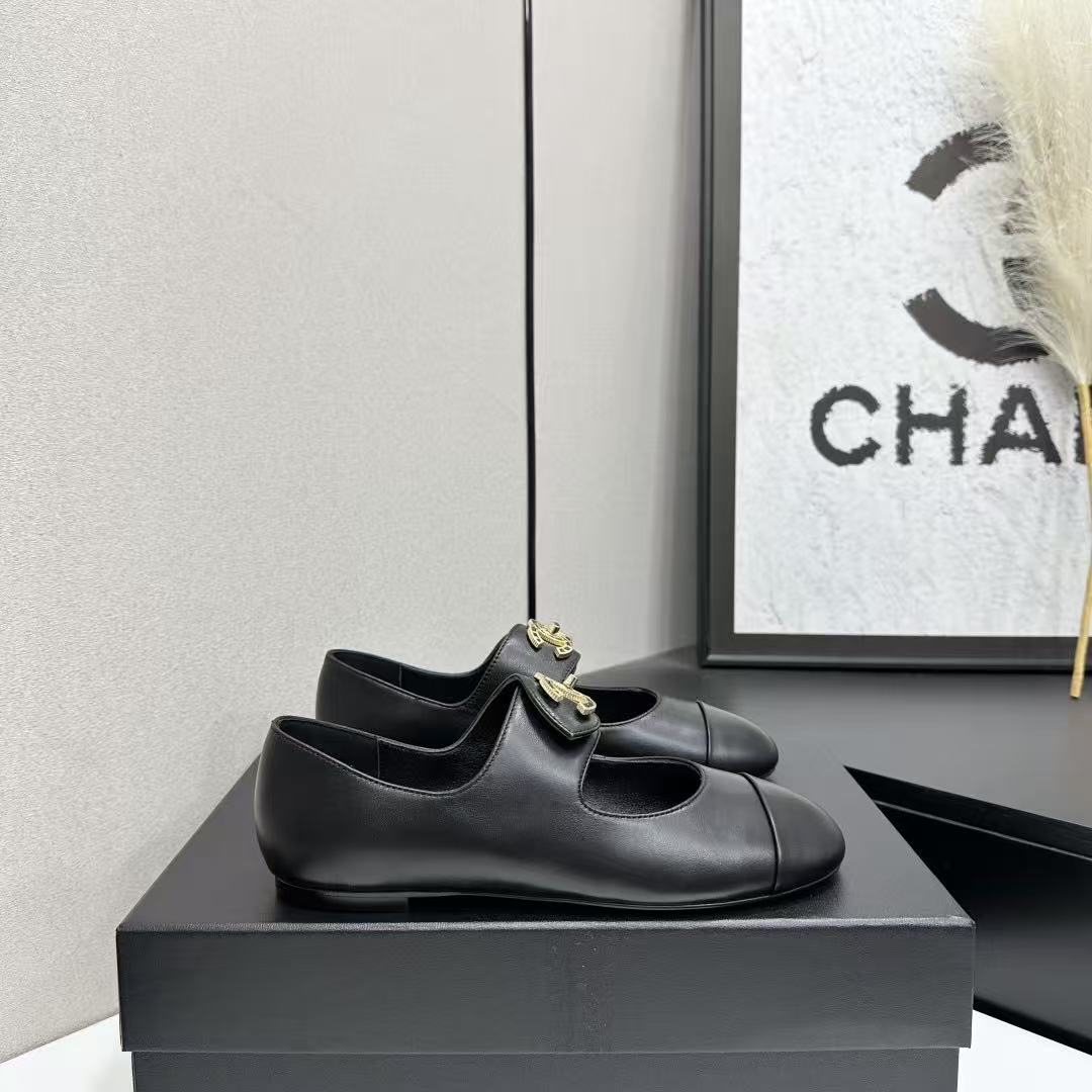 CHANE1 ダブルC フラットシューズ【50％割引+送料無料】