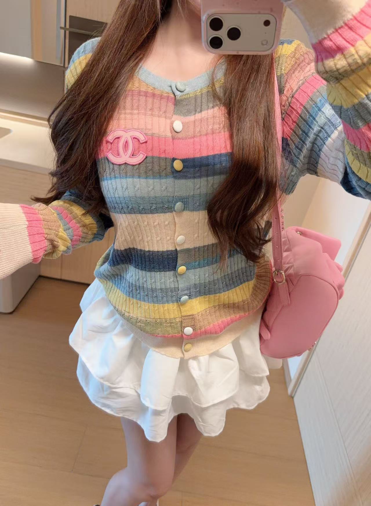 CHANE1 ダブルC ウールカーディガン【50％割引+送料無料】