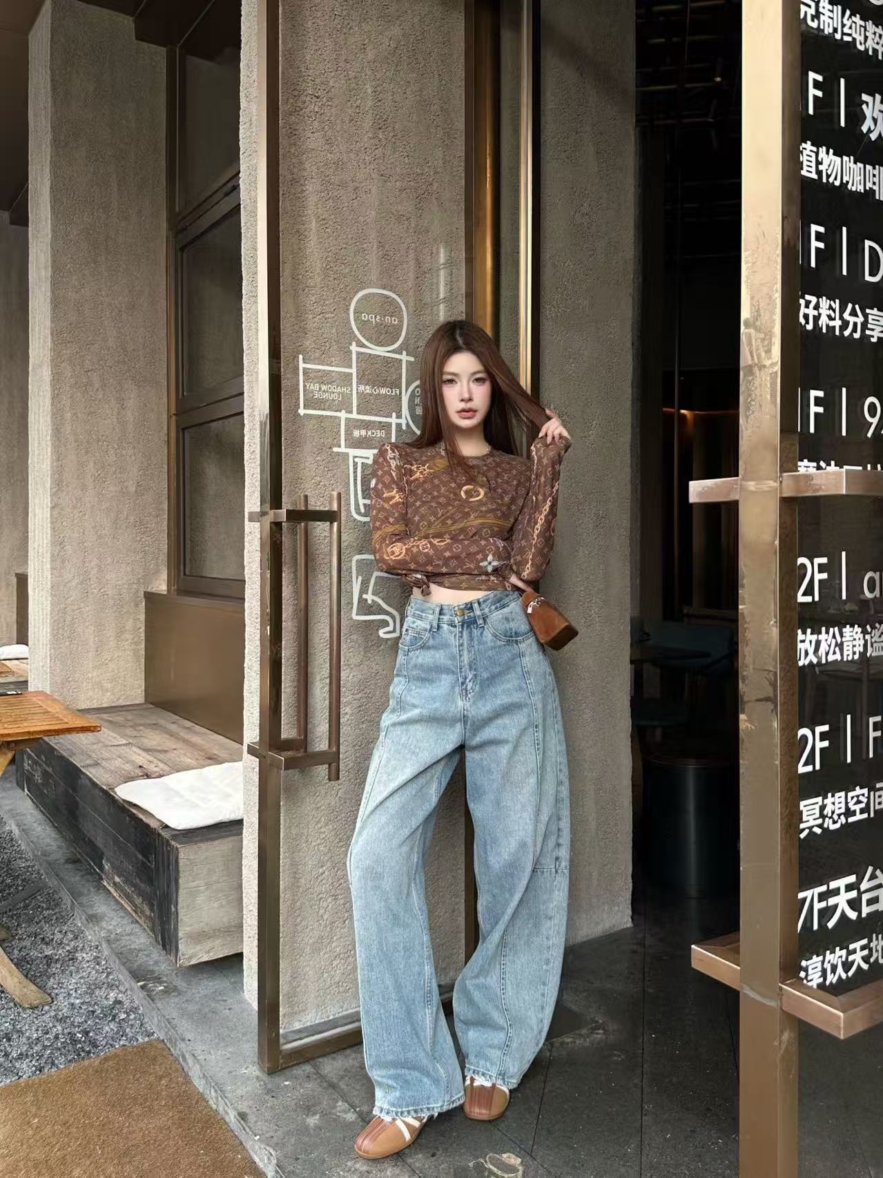 LVプリント 長袖Tシャツ【50％割引+送料無料】