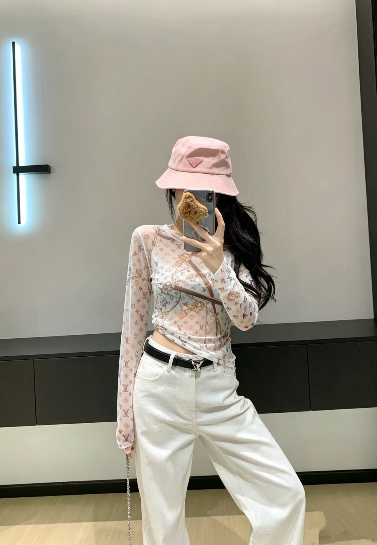 LVプリント 長袖Tシャツ【50％割引+送料無料】