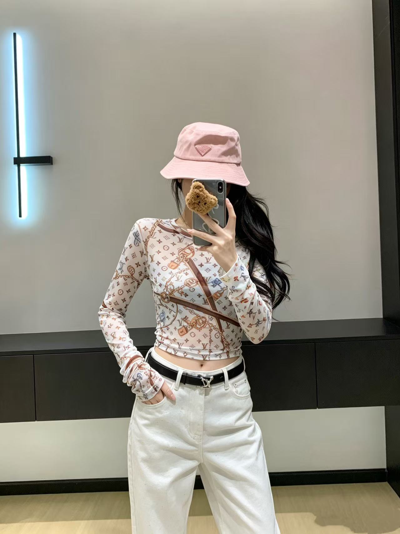 LVプリント 長袖Tシャツ【50％割引+送料無料】