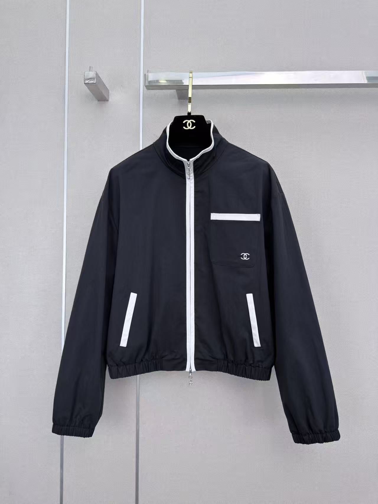 CHANE1 ダブルCジッパージャケット＋パンツ ツーピースセット【50％割引+送料無料】
