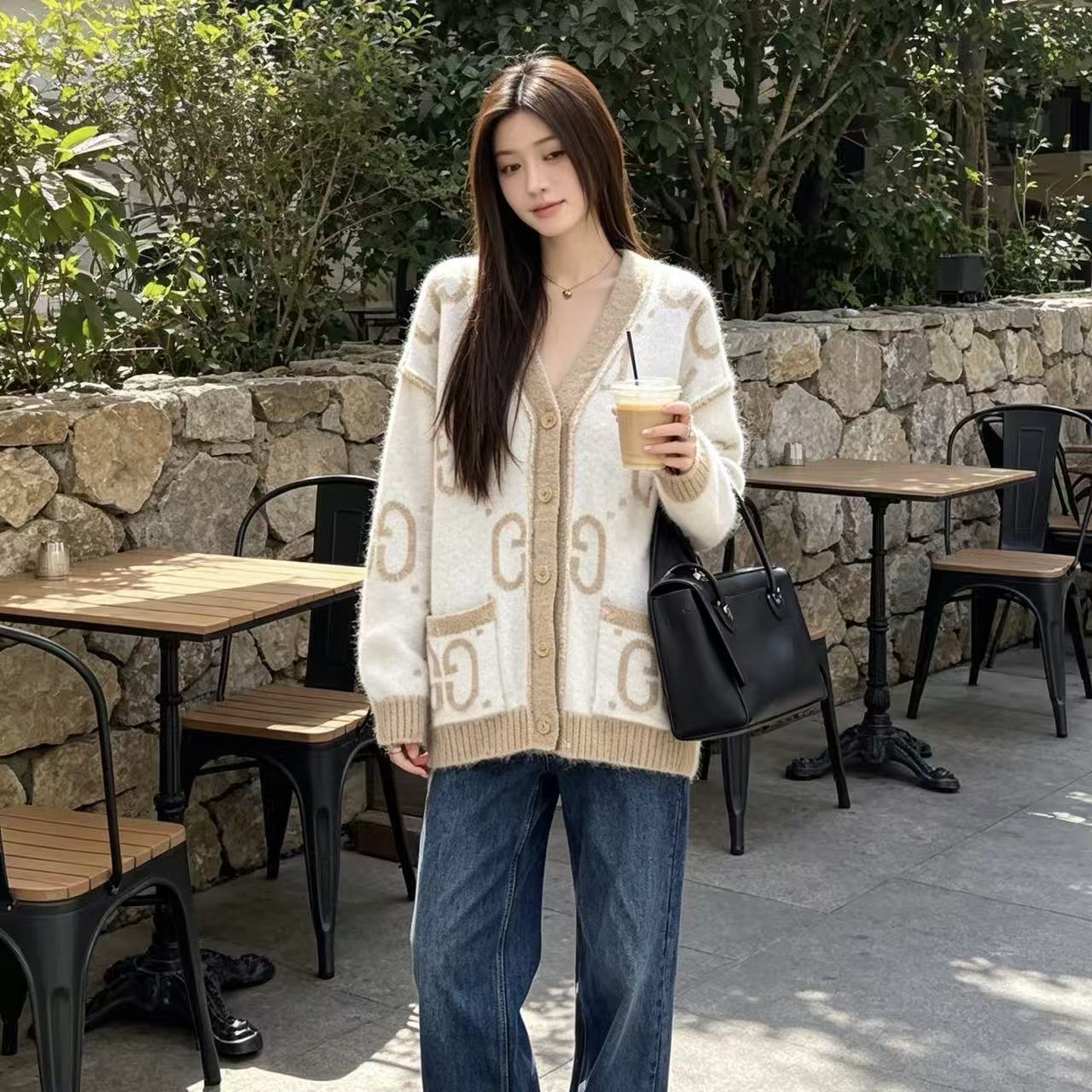 GUCCI ルーズフィット ウールカーディガン【50％割引+送料無料】
