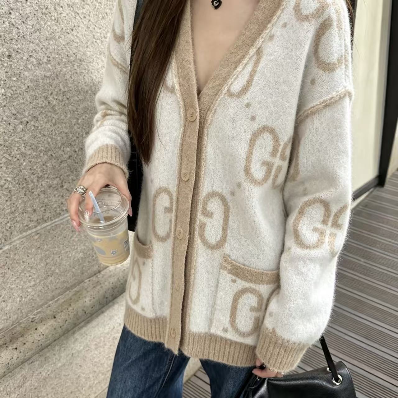 GUCCI ルーズフィット ウールカーディガン【50％割引+送料無料】