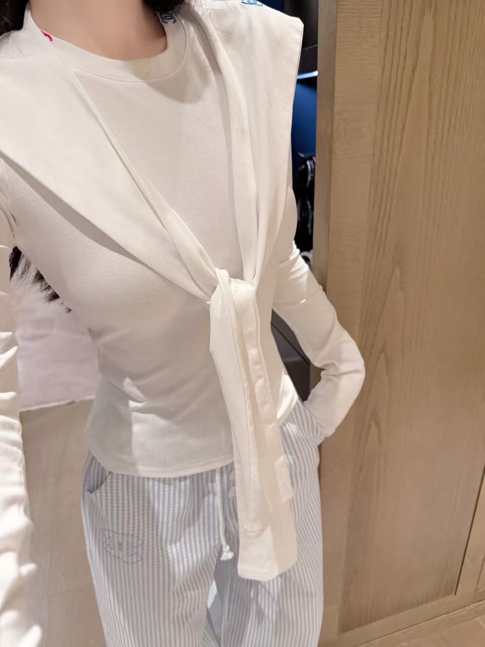 CHANE1 ダブルCスカーフ＋Tシャツ ツーピースセット【50％割引+送料無料】
