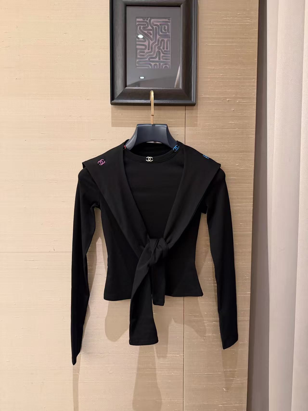 CHANE1 ダブルCスカーフ＋Tシャツ ツーピースセット【50％割引+送料無料】