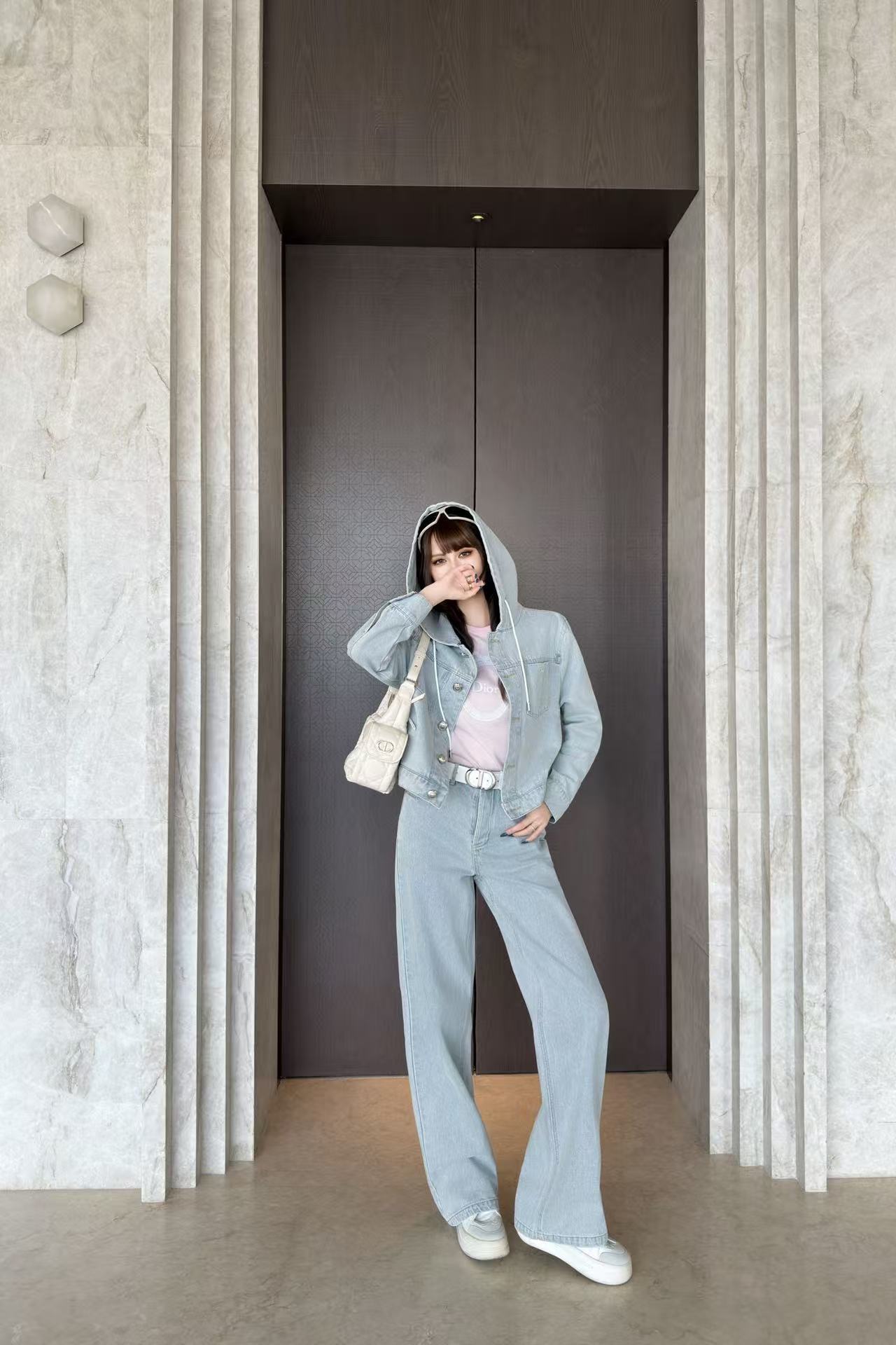 DIOR デニム フーデッドジャケット＆パンツ セットアップ【50％割引+送料無料】