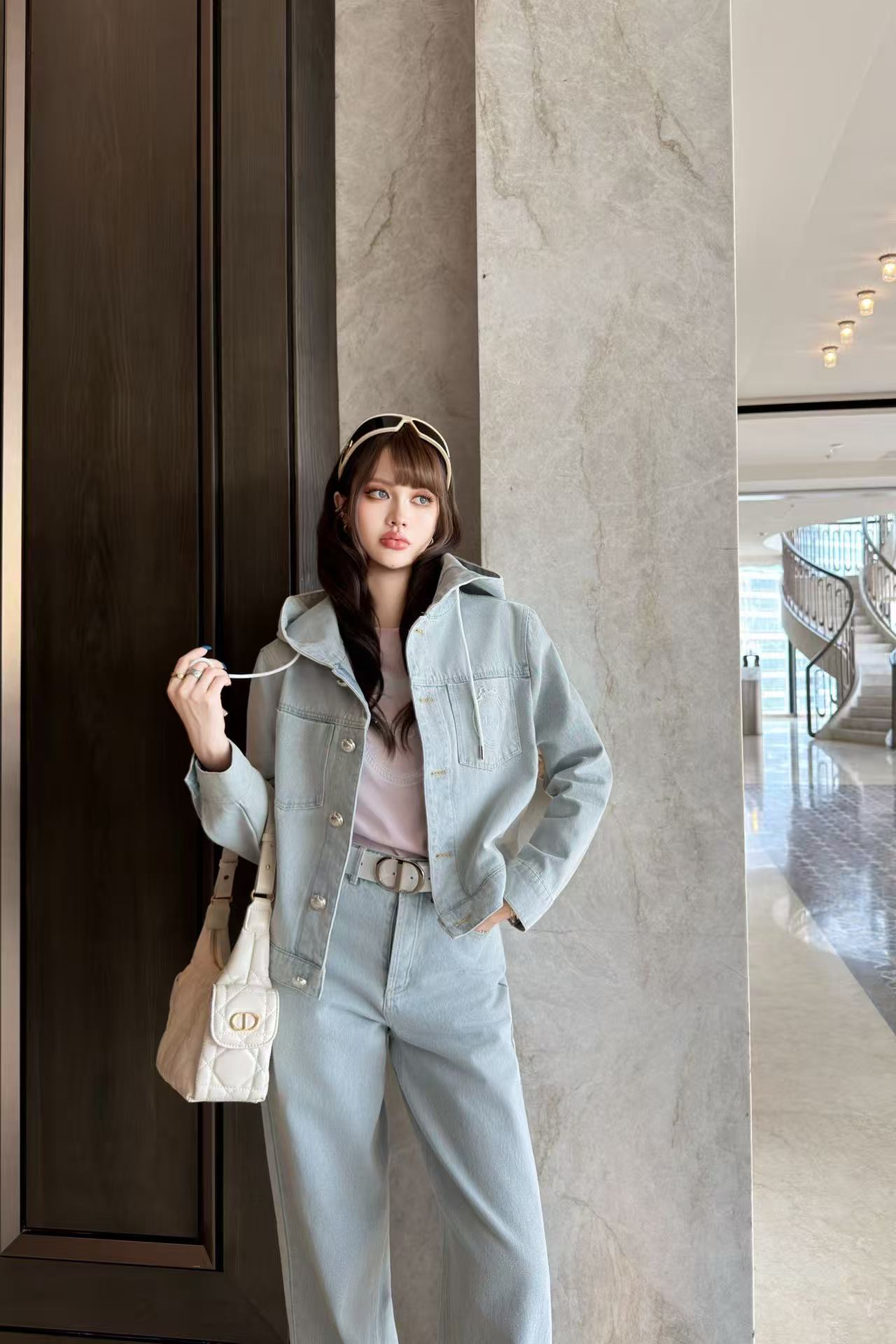 DIOR デニム フーデッドジャケット＆パンツ セットアップ【50％割引+送料無料】