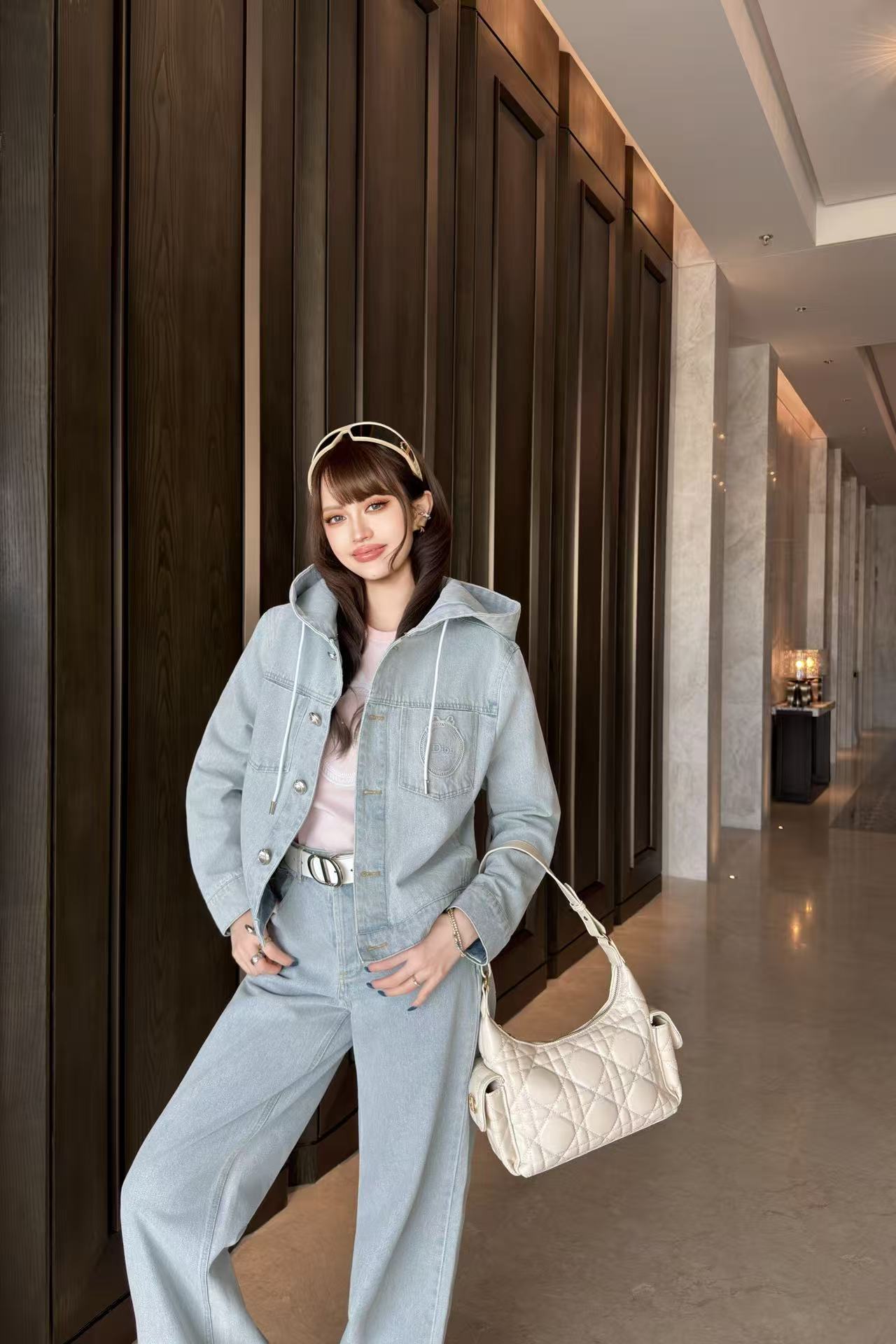 DIOR デニム フーデッドジャケット＆パンツ セットアップ【50％割引+送料無料】
