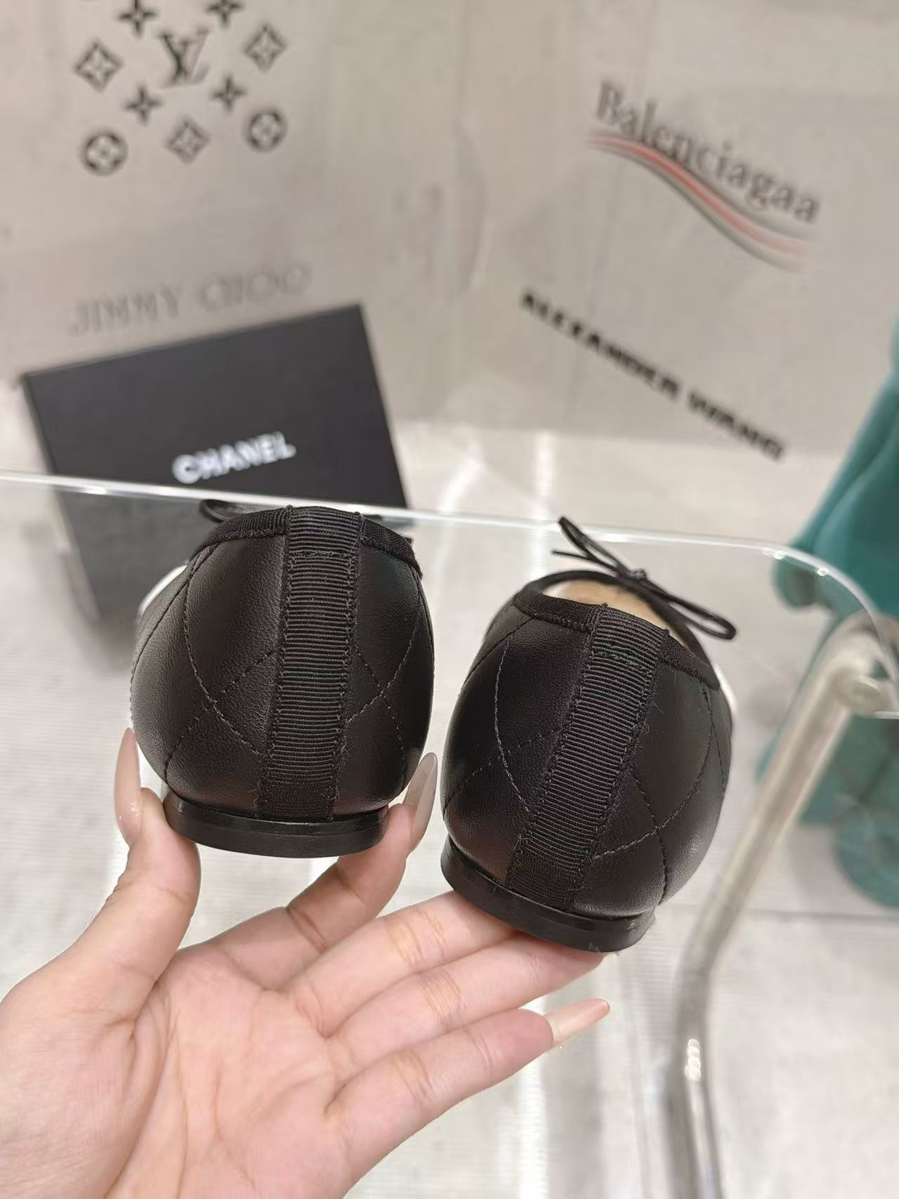 CHANE1 高品質ダブルCレザーフラットシューズ【50％割引+送料無料】