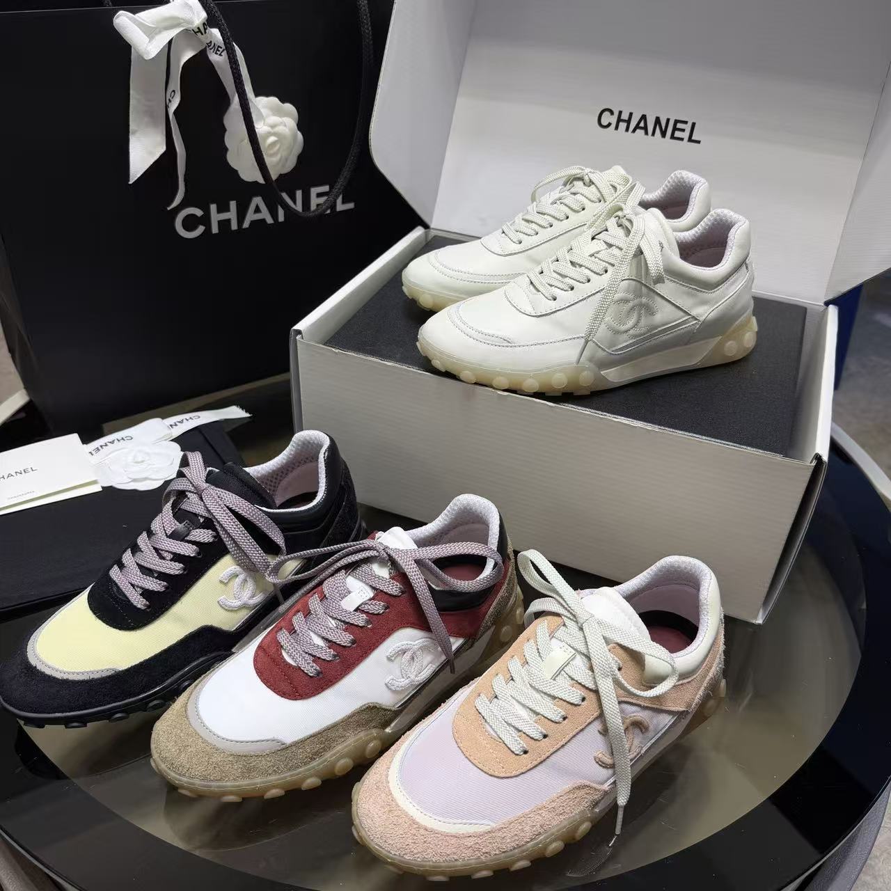CHANE1 高品質ダブルCカラーブロックカジュアルシューズ【50％割引+送料無料】