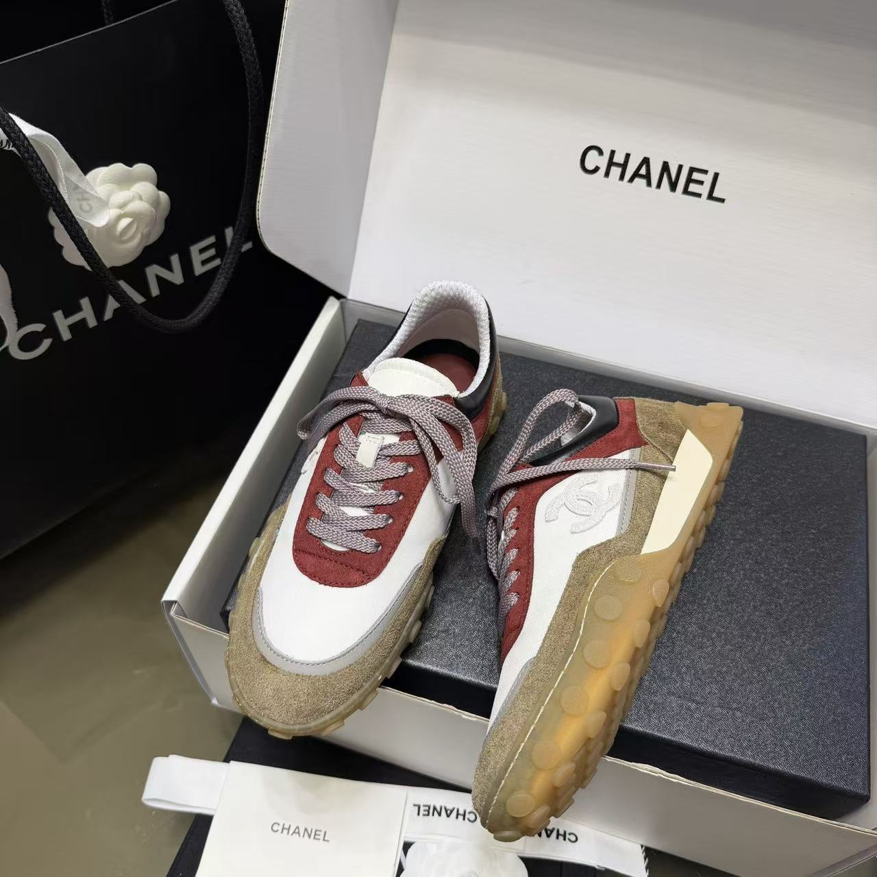 CHANE1 高品質ダブルCカラーブロックカジュアルシューズ【50％割引+送料無料】