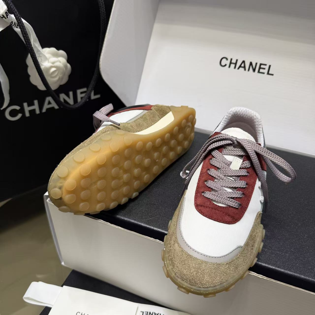 CHANE1 高品質ダブルCカラーブロックカジュアルシューズ【50％割引+送料無料】