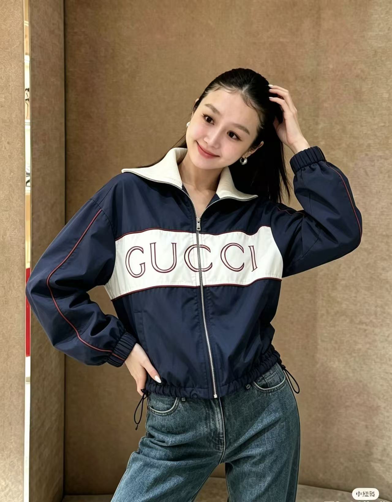 GUCC1 刺繍入りレタージャケット【50％割引+送料無料】