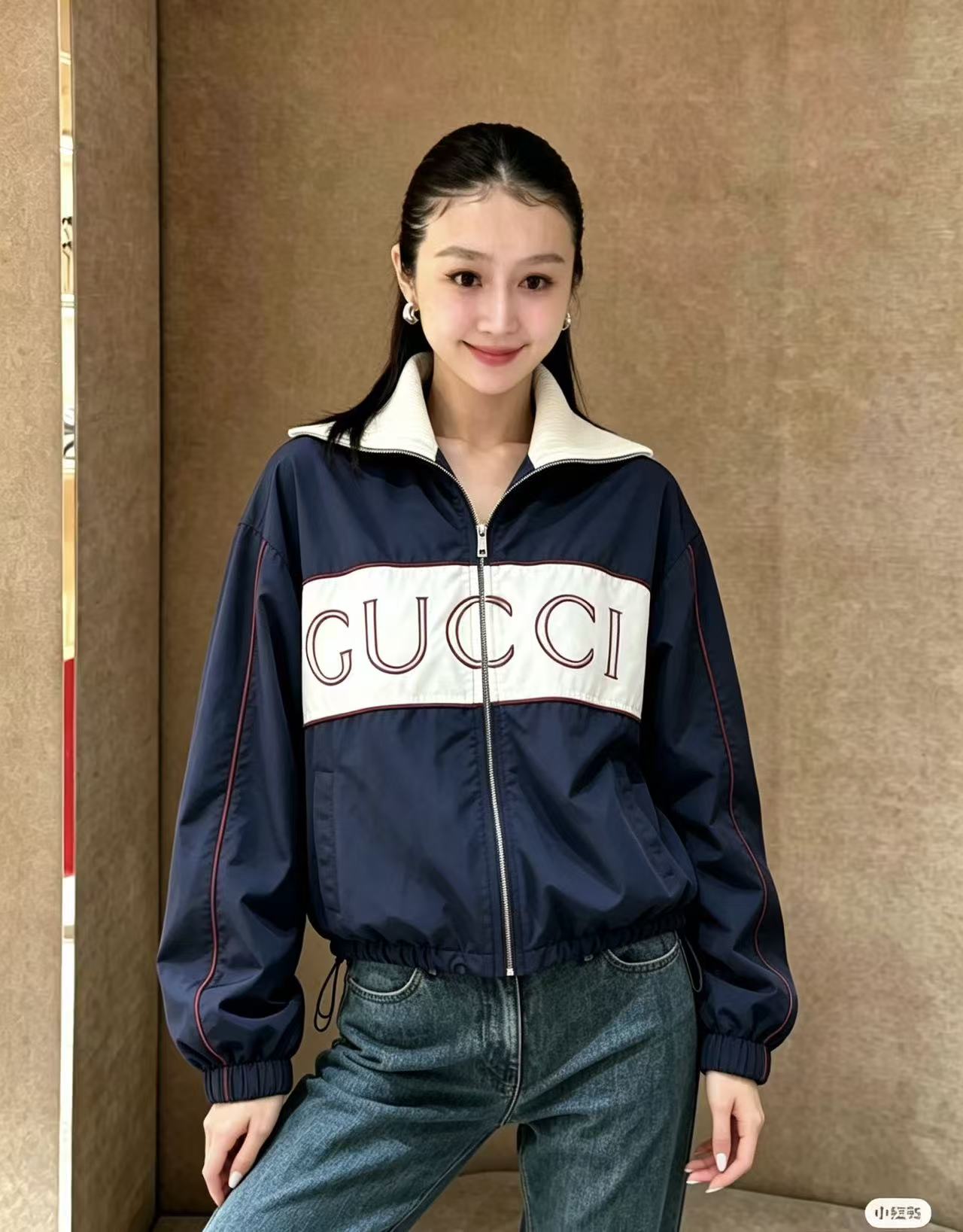 GUCC1 刺繍入りレタージャケット【50％割引+送料無料】