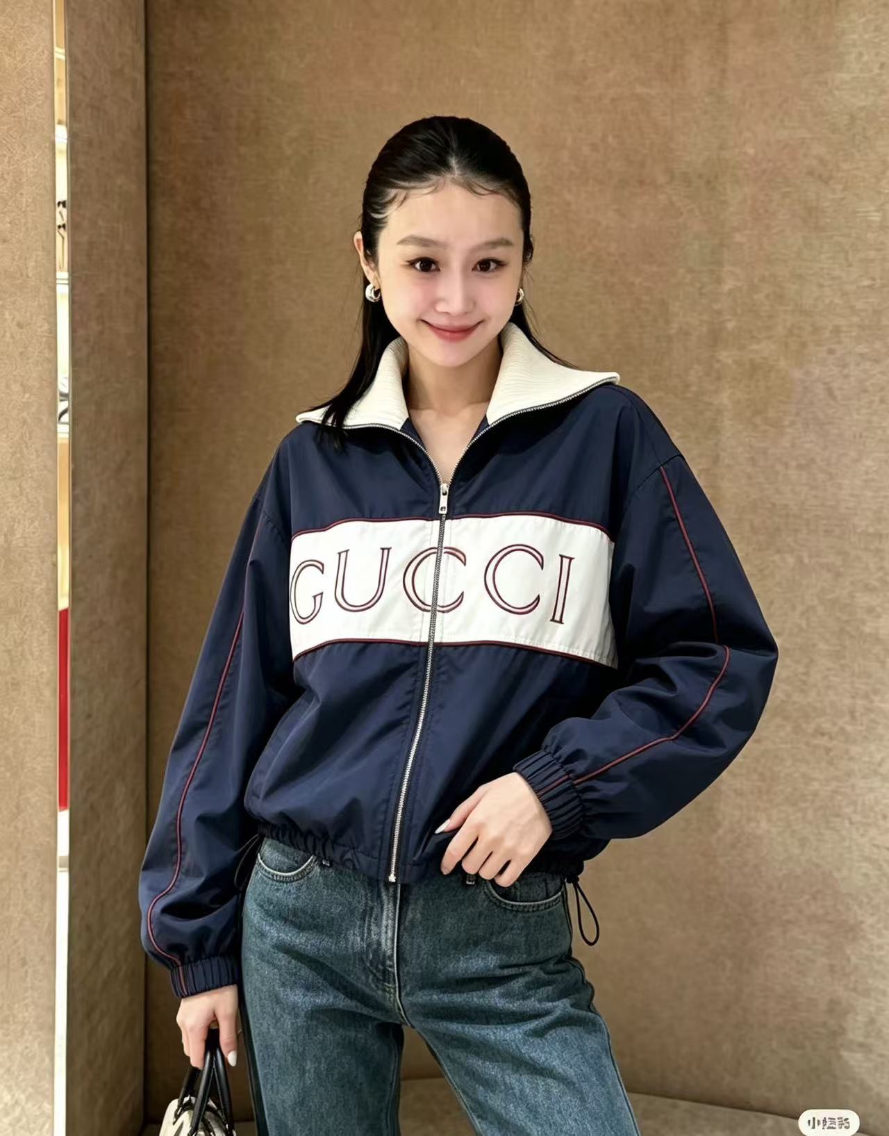 GUCC1 刺繍入りレタージャケット【50％割引+送料無料】