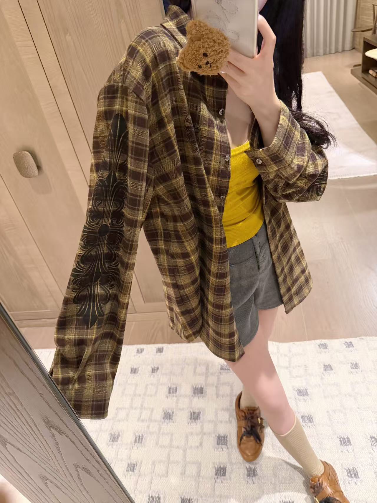 Chr0me Heartsチェック柄のゆったりシャツ【50％割引+送料無料】