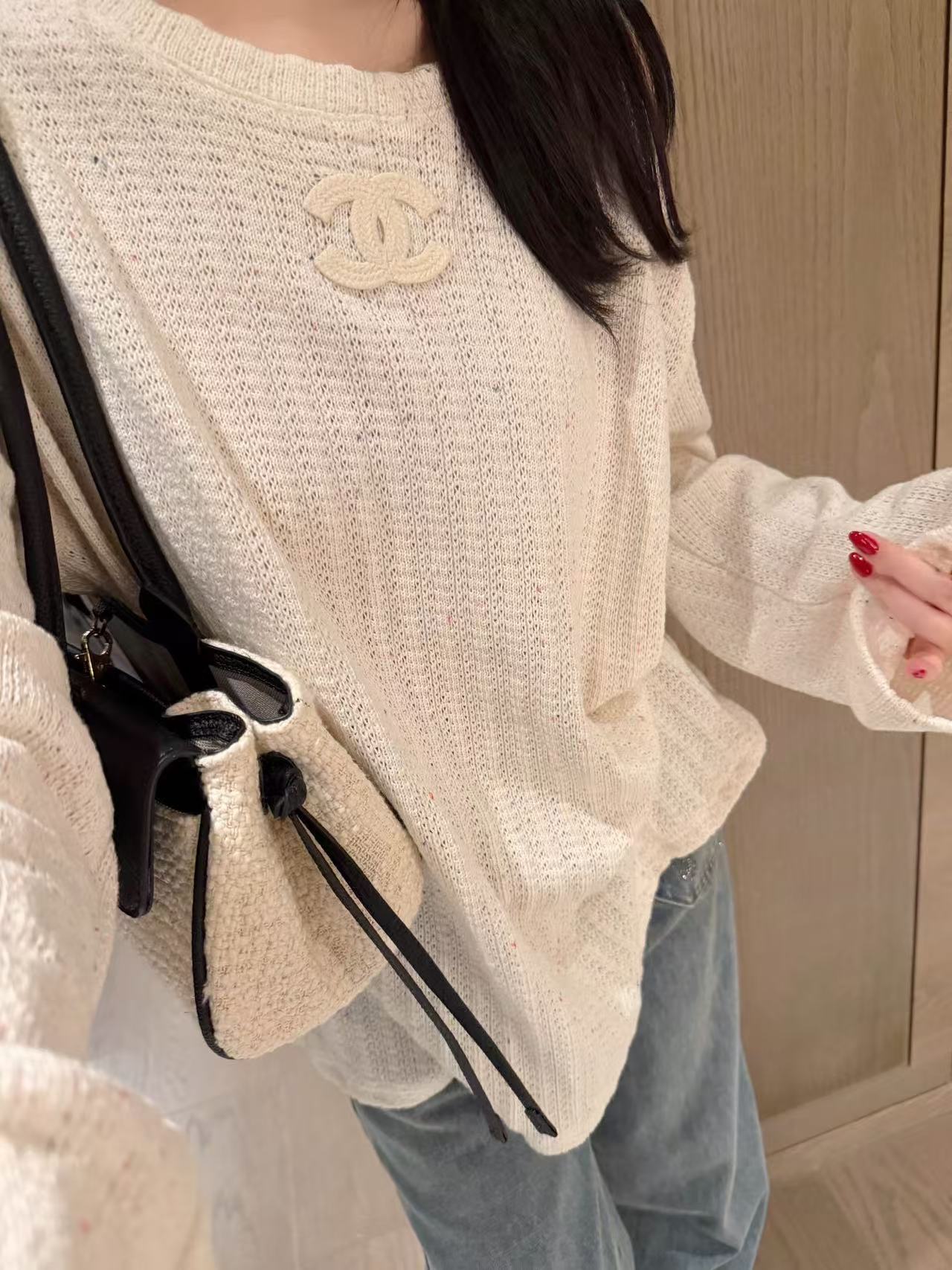 CHANE1 ダブルC ウールセーター【50％割引+送料無料】