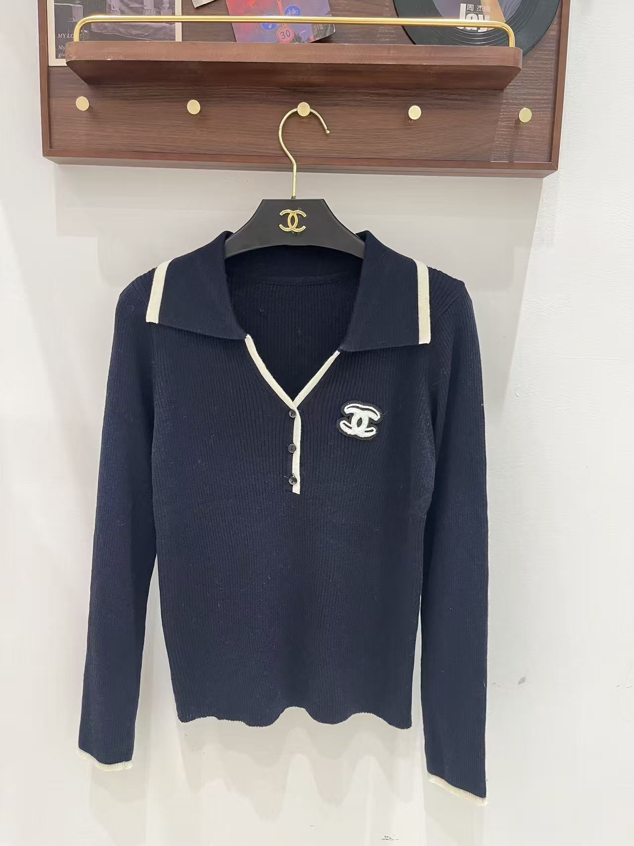 CHANE1 ダブルCカラーセーター【50％割引+送料無料】