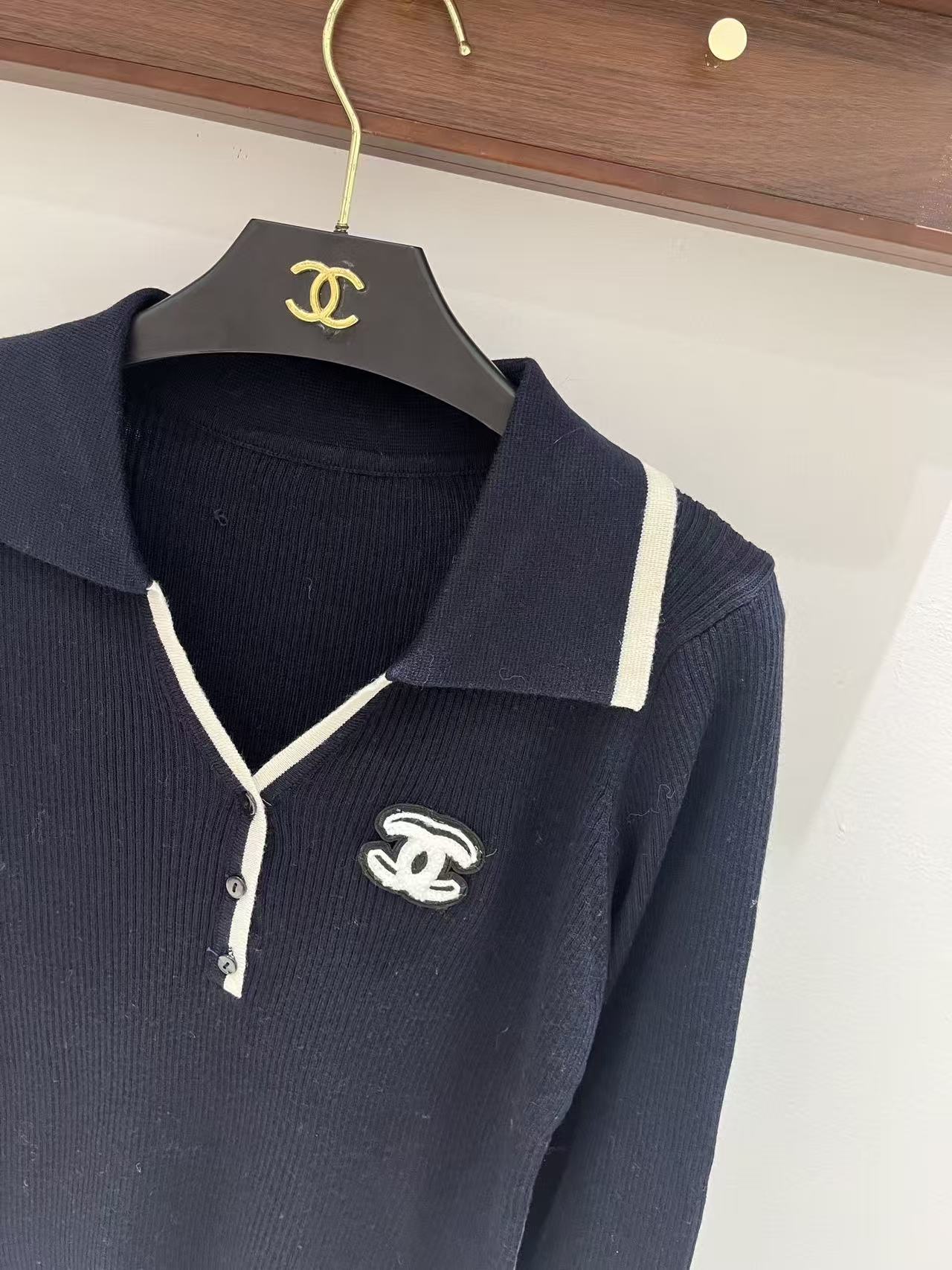 CHANE1 ダブルCカラーセーター【50％割引+送料無料】