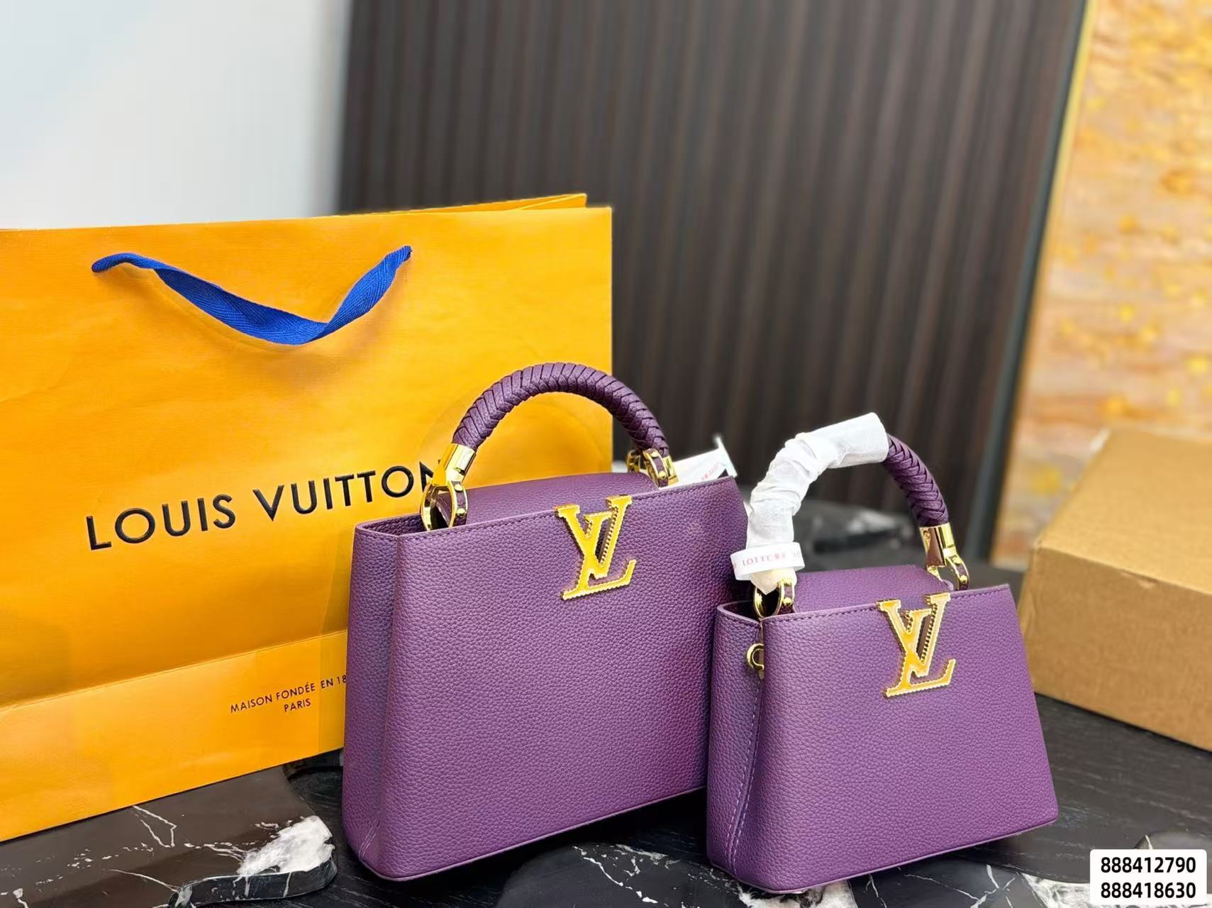 LV Capucines牛革ハンドバッグ【50％割引+送料無料】