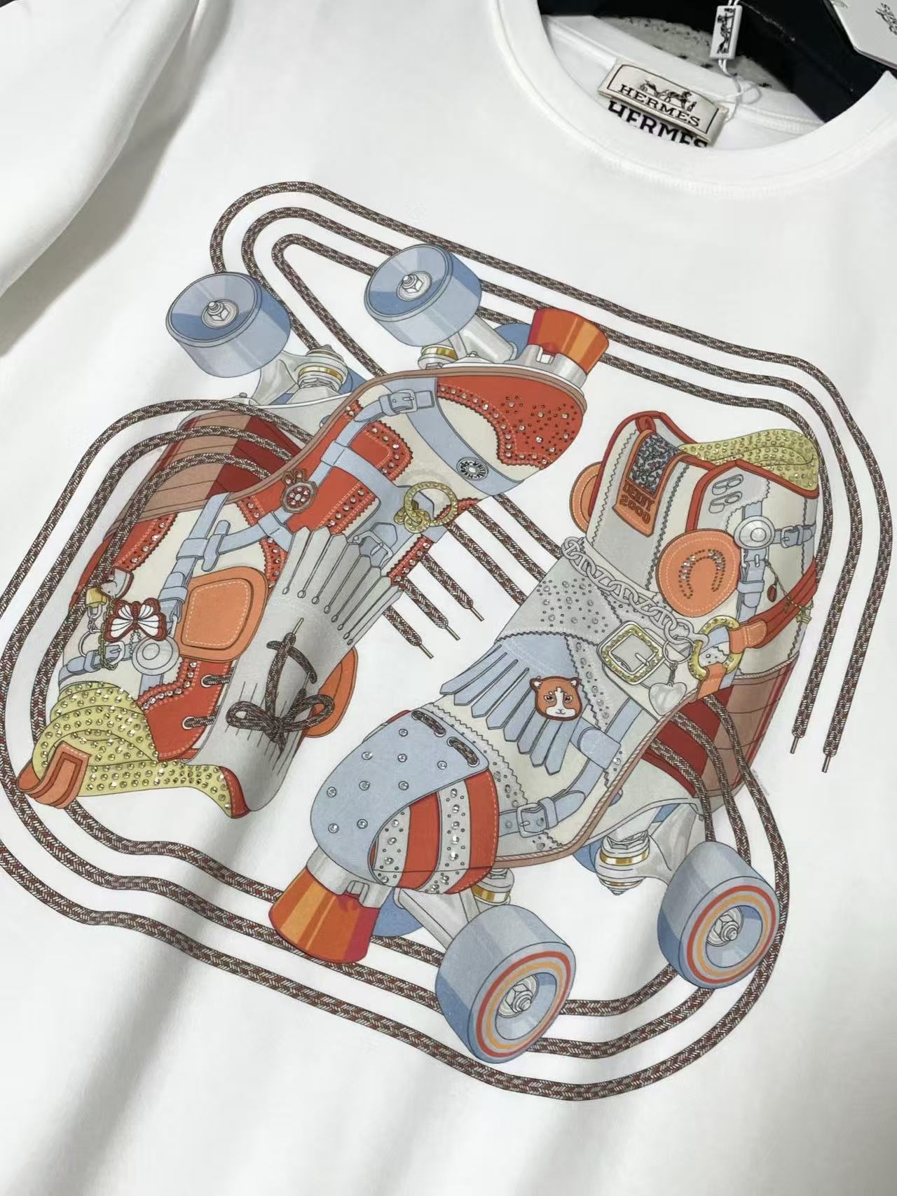 HERME5 プリント半袖Tシャツ【50％割引+送料無料】