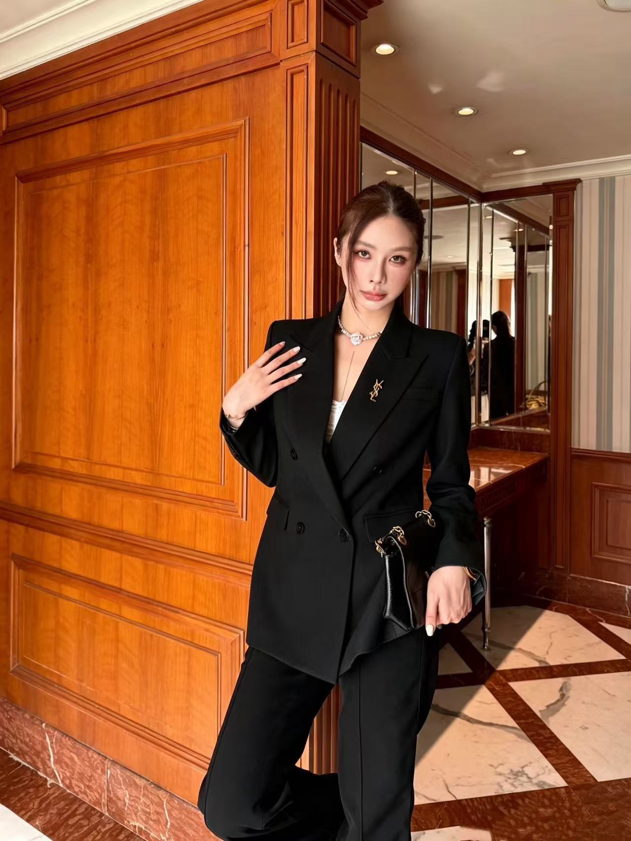 YSL 高品質ダブルブレストスーツジャケット【50％割引+送料無料】