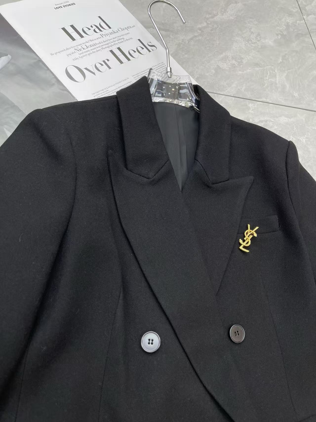 YSL 高品質ダブルブレストスーツジャケット【50％割引+送料無料】