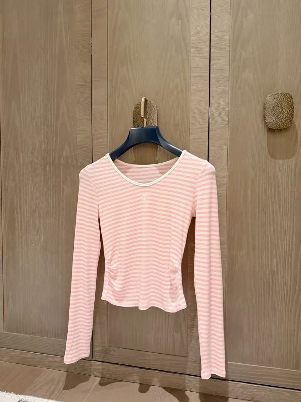 CHANE1 ダブルCストライプ長袖Tシャツ【50％割引+送料無料】
