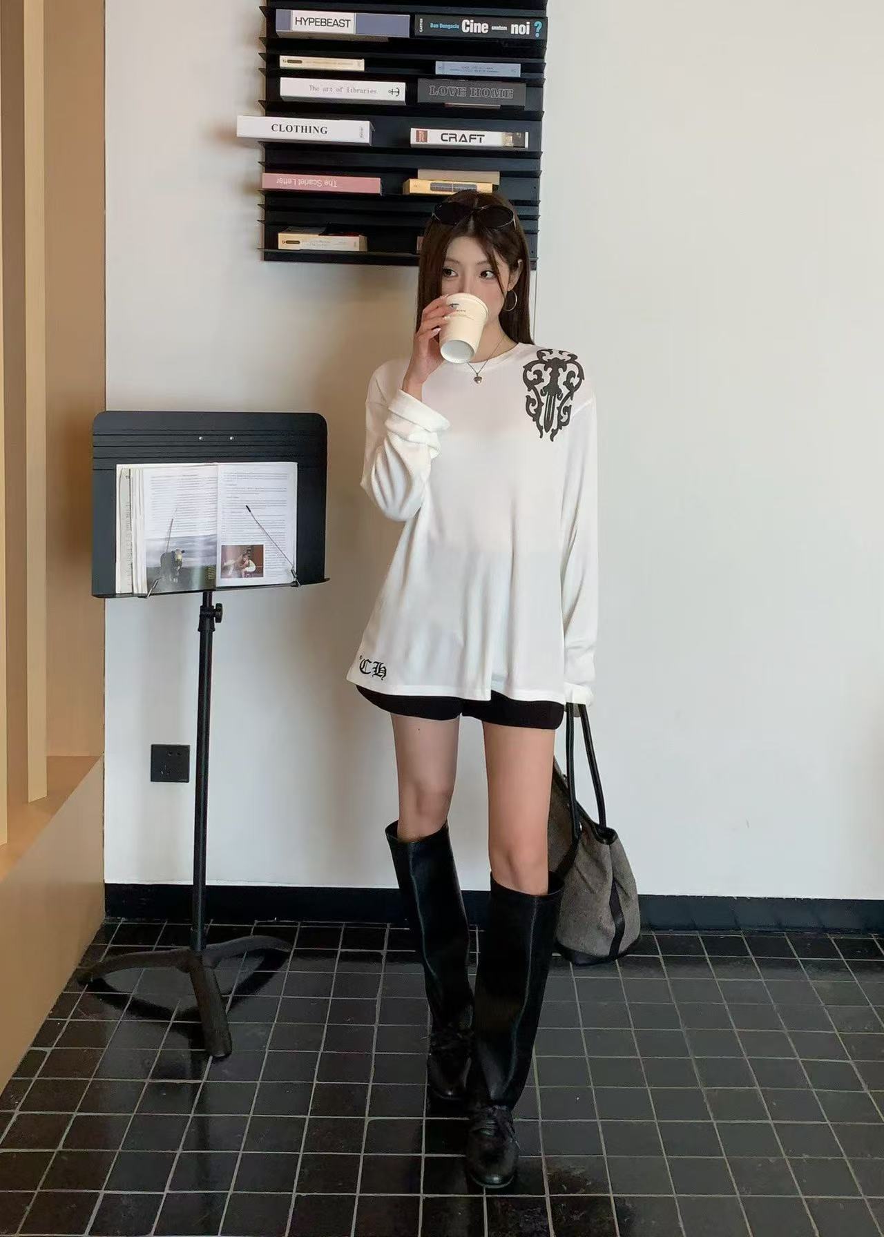 Chr0me Hearts サンスクリット語長袖Tシャツ【50％割引+送料無料】
