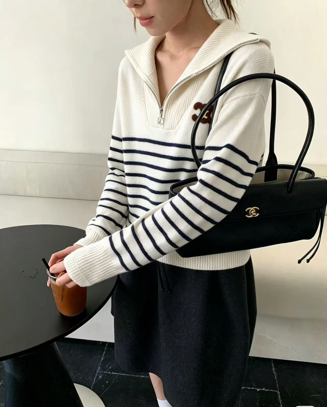 CEL1NE 凱旋門ストライプセーター【50％割引+送料無料】