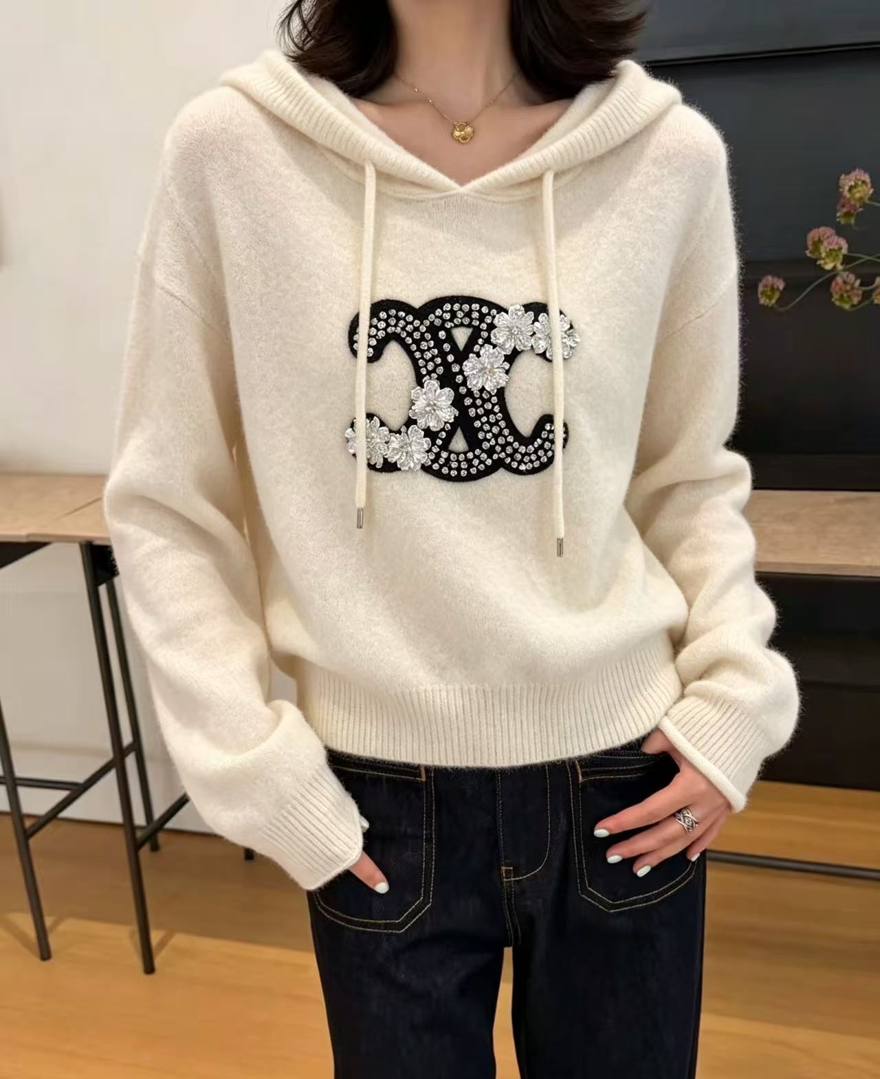 CEL1NE 凱旋門柄フローラルウールセーター【50％割引+送料無料】