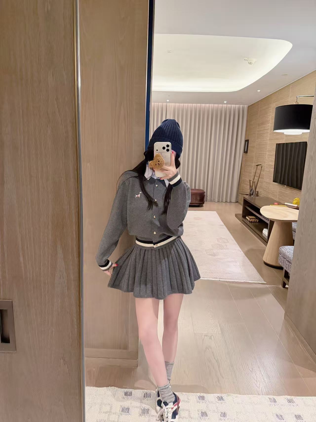 THOM BROWNE ウールニット＆スカート セットアップ【50％割引+送料無料】