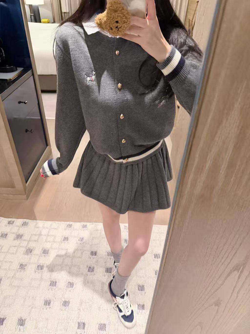 THOM BROWNE ウールニット＆スカート セットアップ【50％割引+送料無料】
