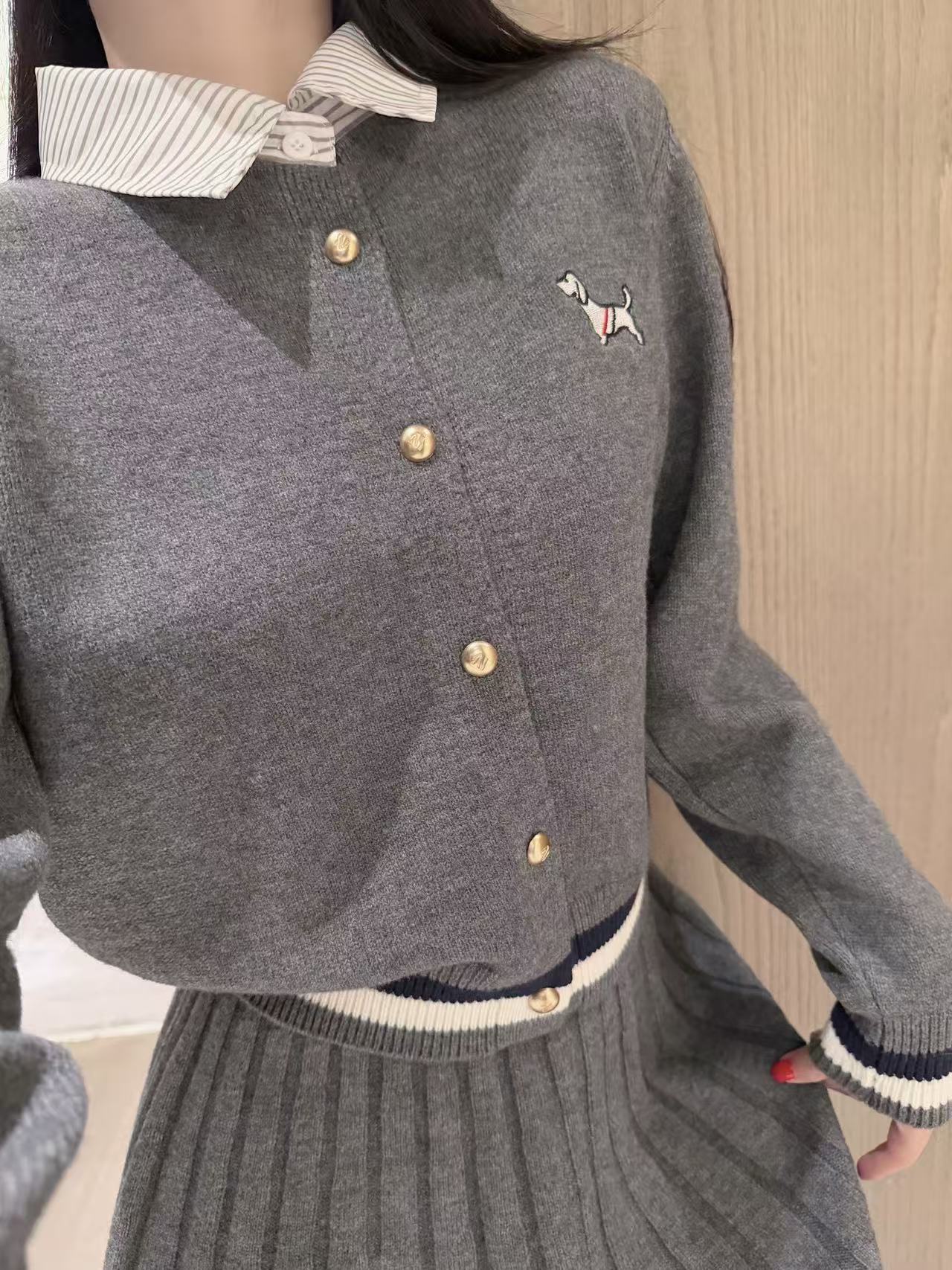 THOM BROWNE ウールニット＆スカート セットアップ【50％割引+送料無料】