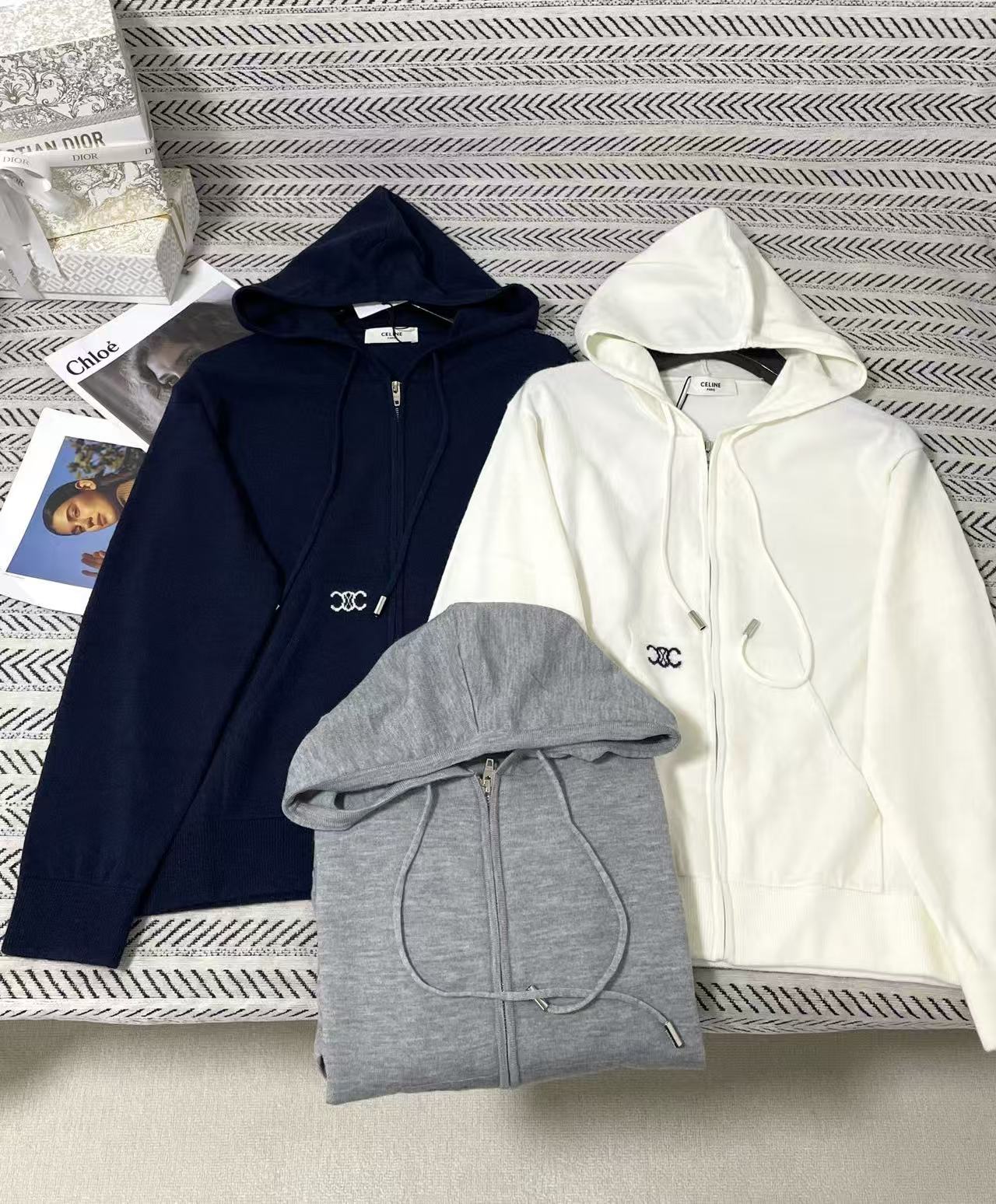 CELINE フード付きウールカーディガン【50％割引+送料無料】
