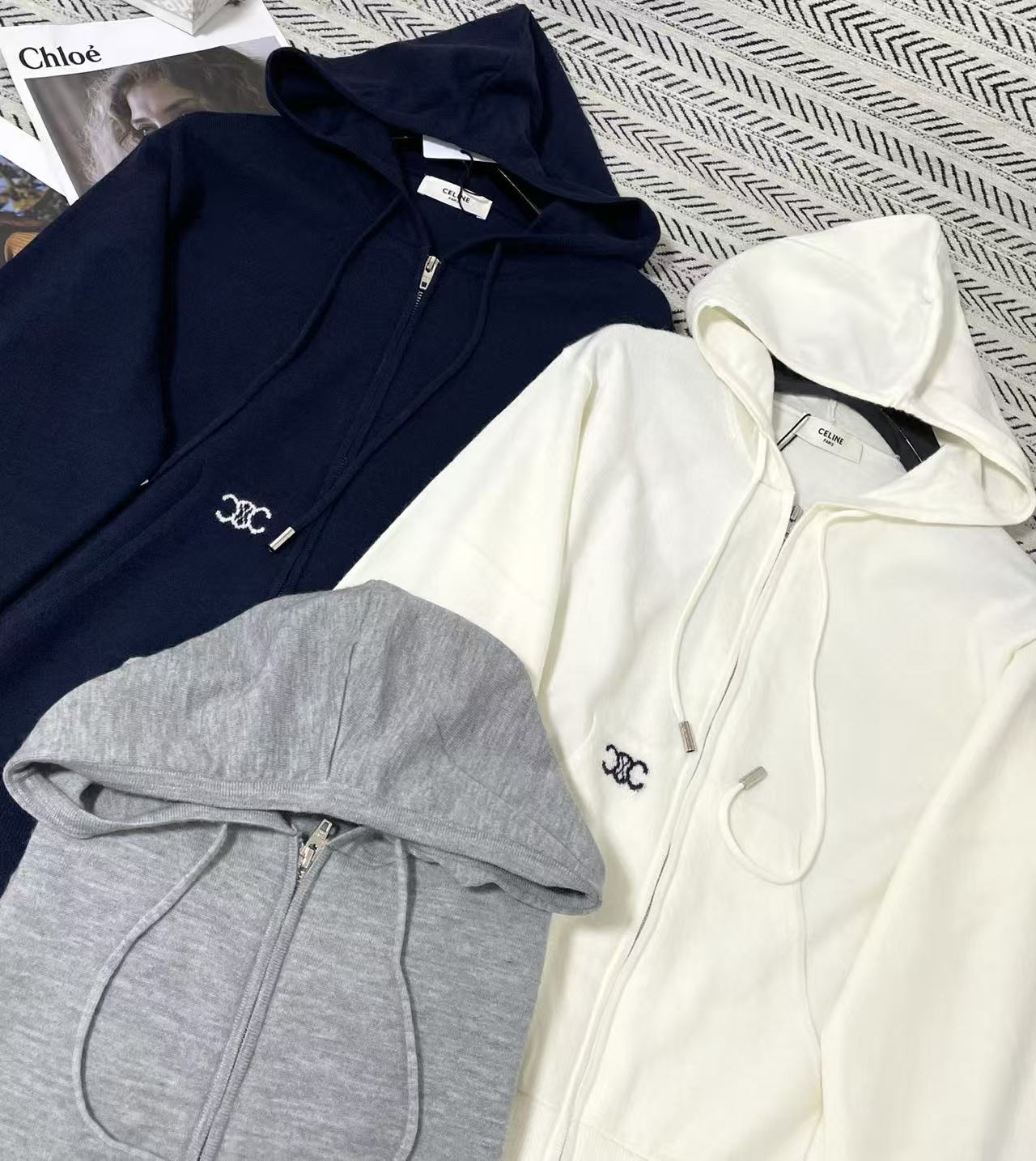 CELINE フード付きウールカーディガン【50％割引+送料無料】
