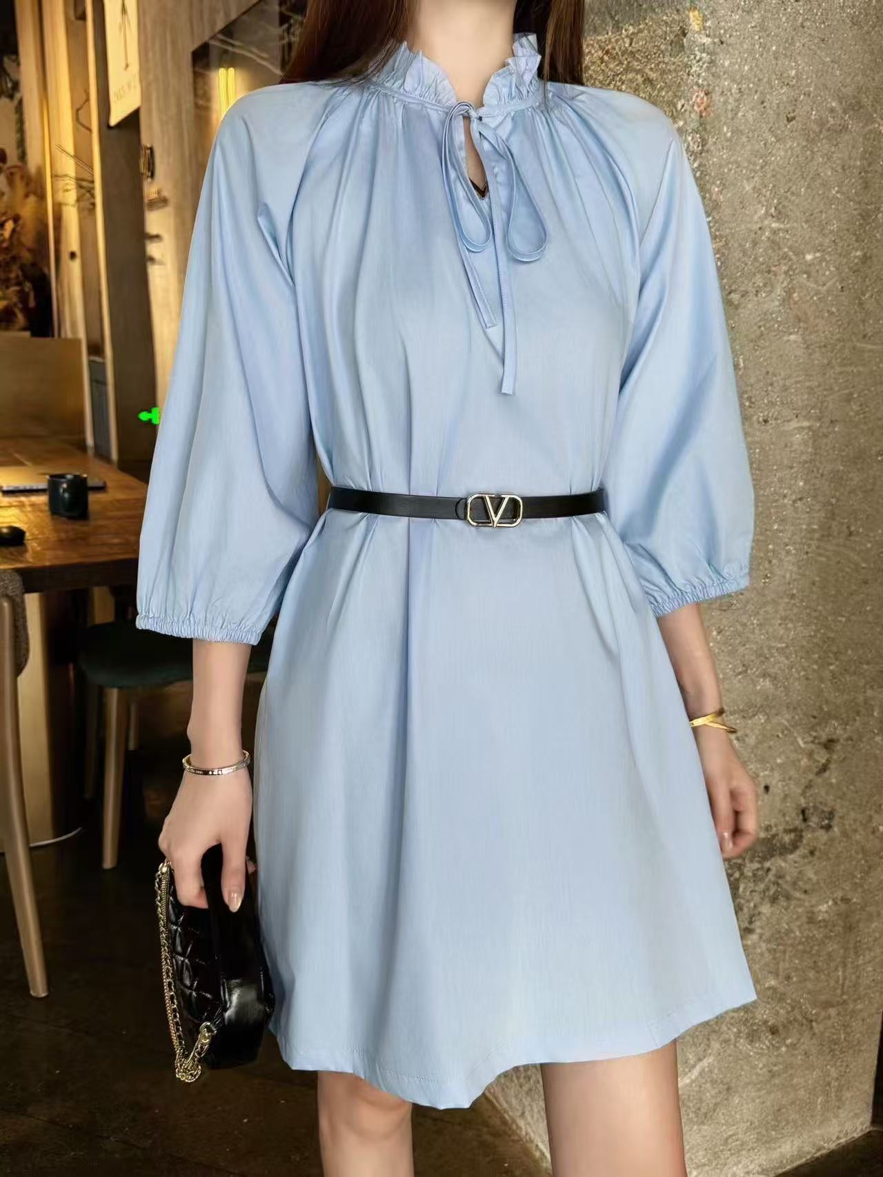VALENTINO シンプルなレースアップワンピース【50％割引+送料無料】