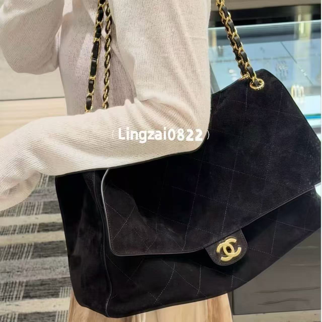 CHANEL ディアスキン チェーンショッパーバッグ【50％割引+送料無料】