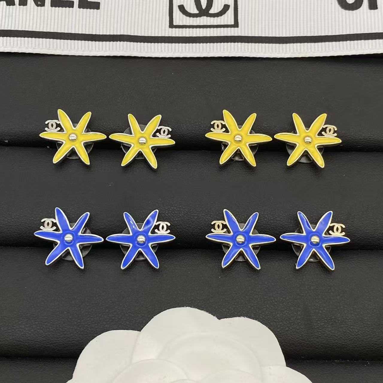 CHANE1 五芒星ダブルCピアス【50％割引+送料無料】