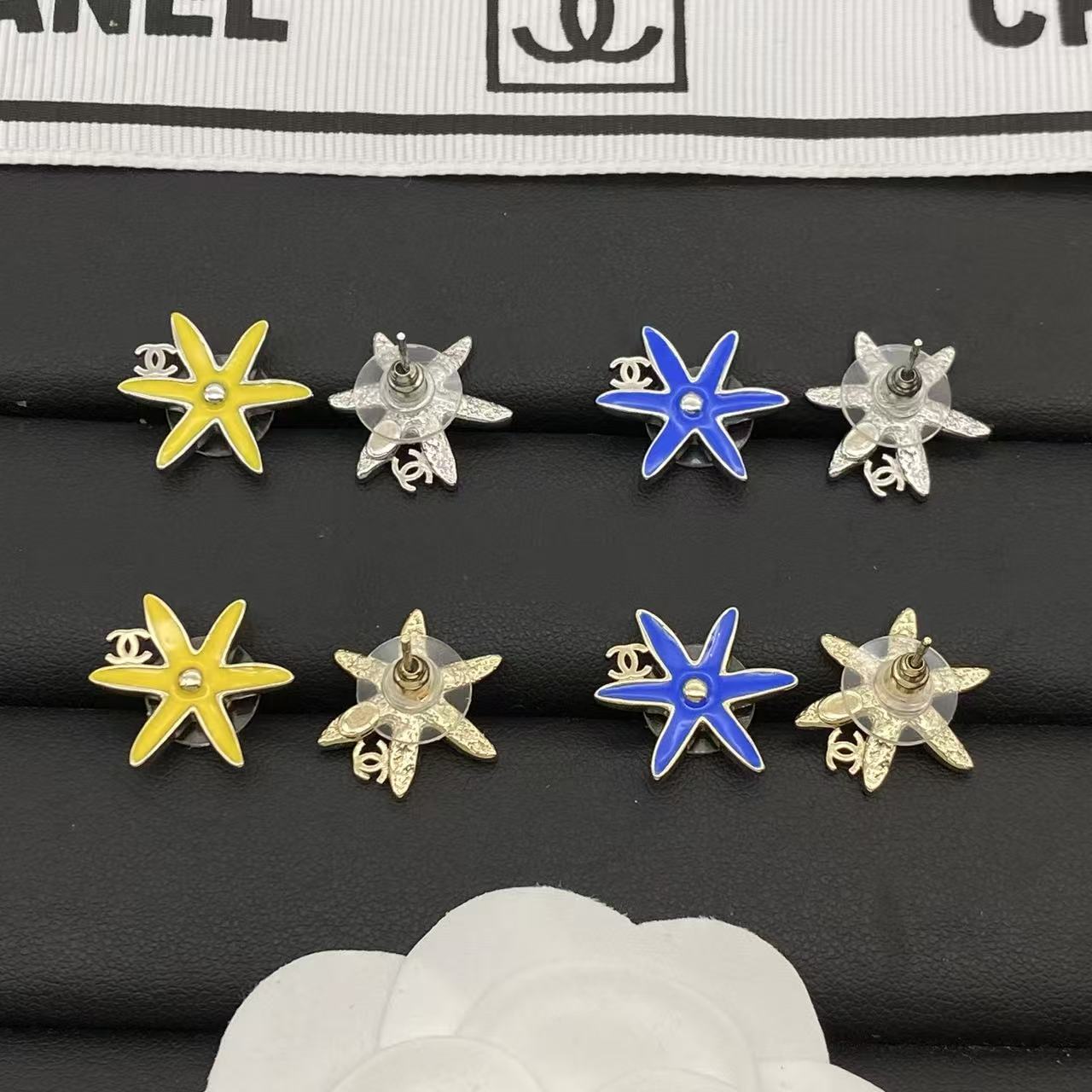 CHANE1 五芒星ダブルCピアス【50％割引+送料無料】