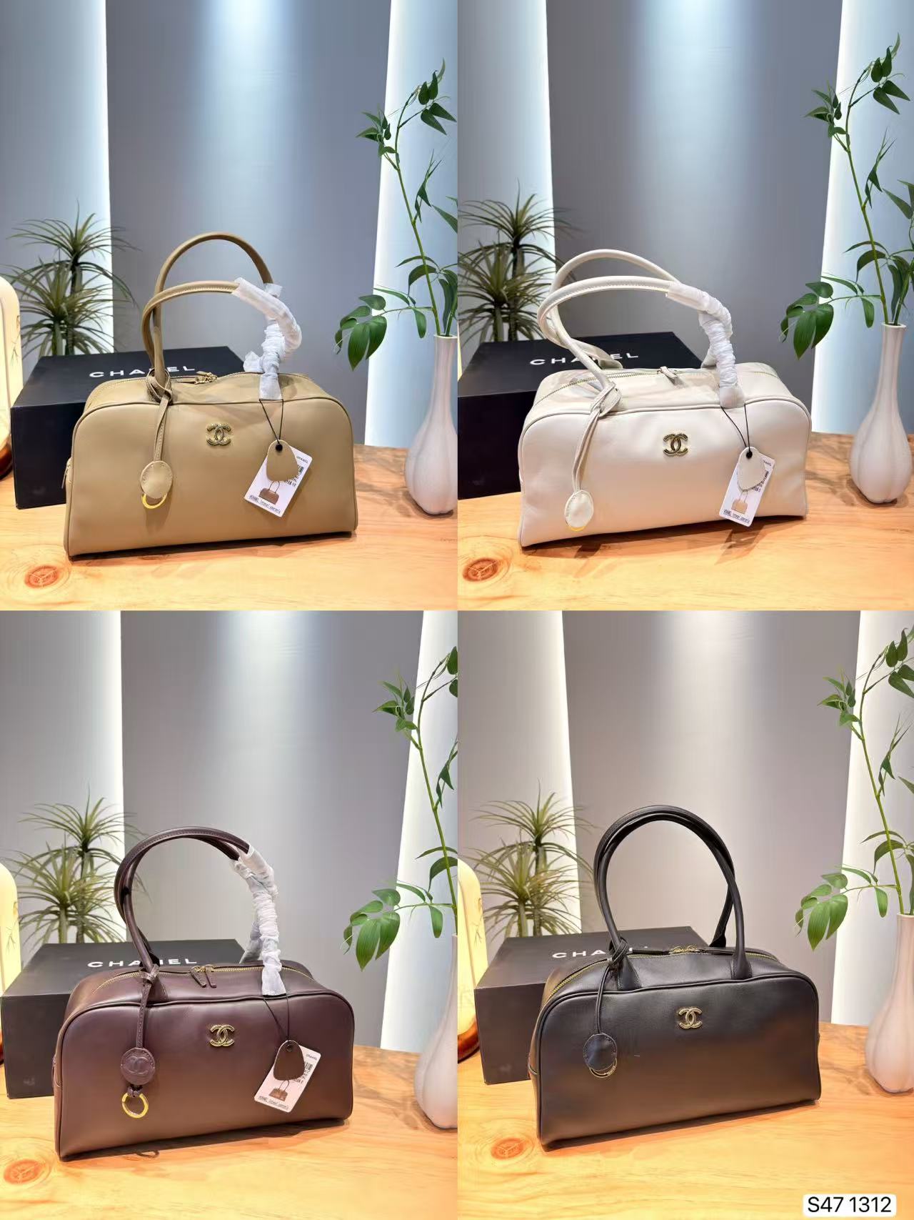 CHANE1 ダブルC レザーショルダーバッグ【50％割引+送料無料】