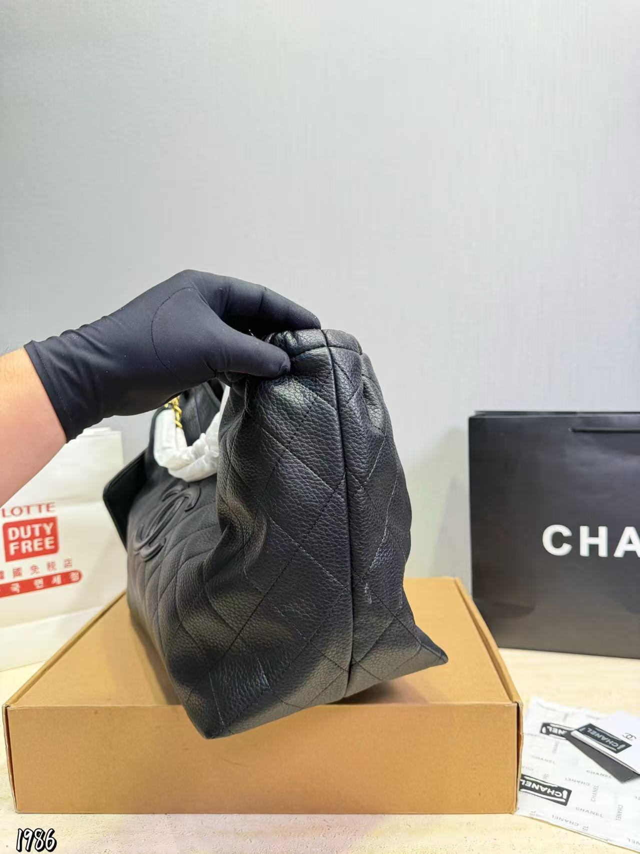 CHANE1 ダブルC レザーショッピングバッグ【50％割引+送料無料】