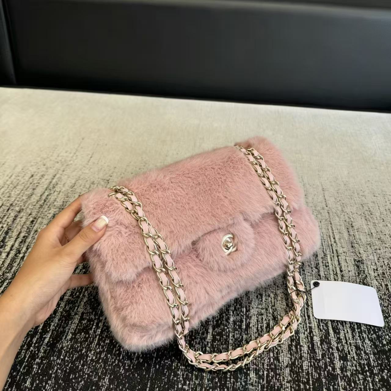 CHANE1 プラッシュフラップチェーンバッグ【50％割引+送料無料】