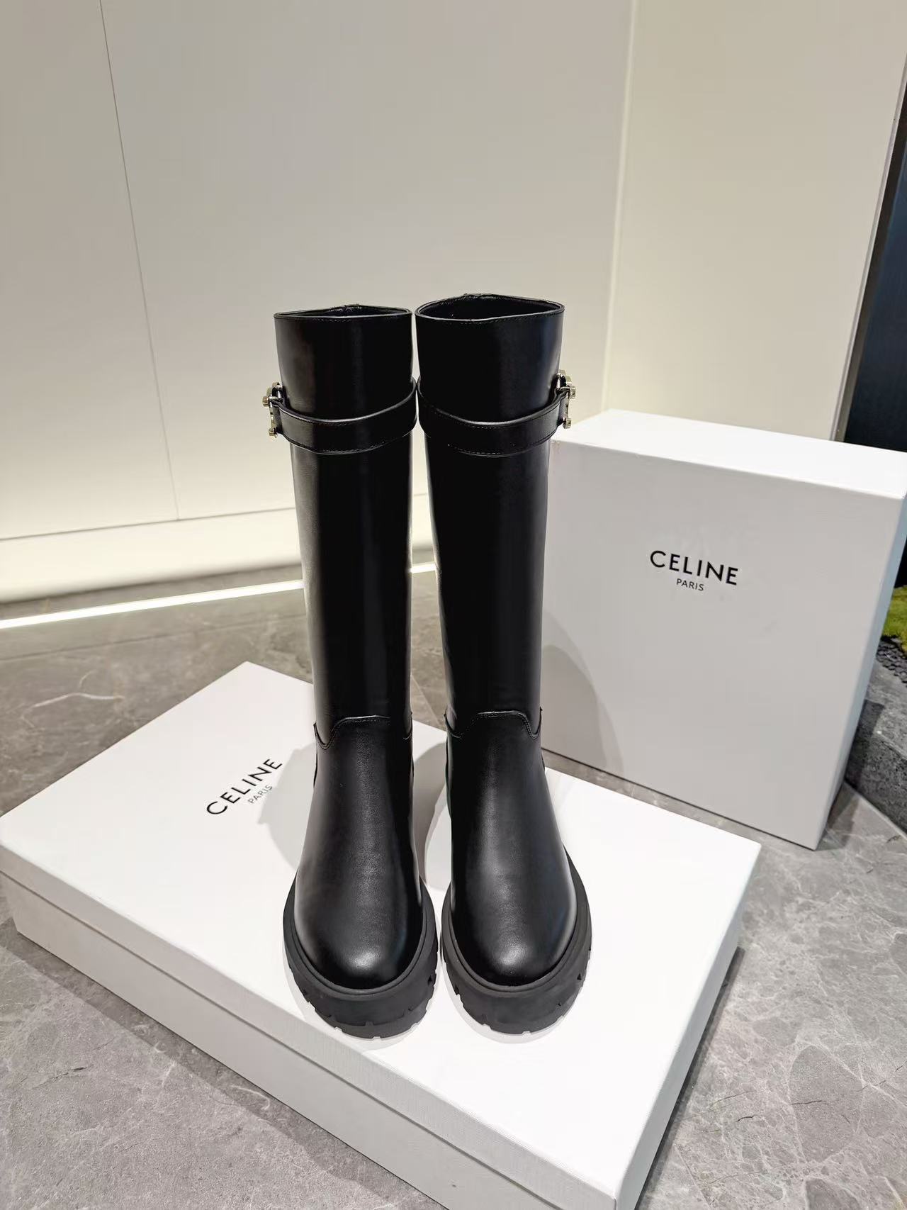 CEL1NE 高品質凱旋門シープスキンハイブーツ【50％割引+送料無料】
